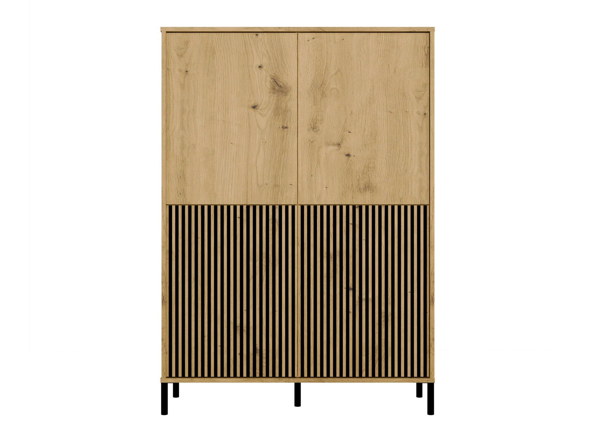 Polica Orlsone 104 (Hrast Artisan + Crna)