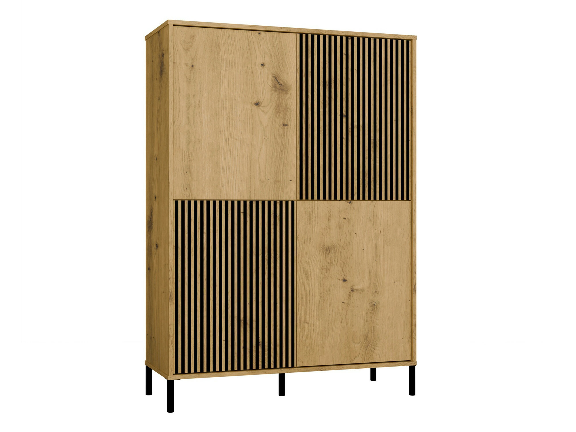 Polica Orlsone 104 (Hrast Artisan + Crna)