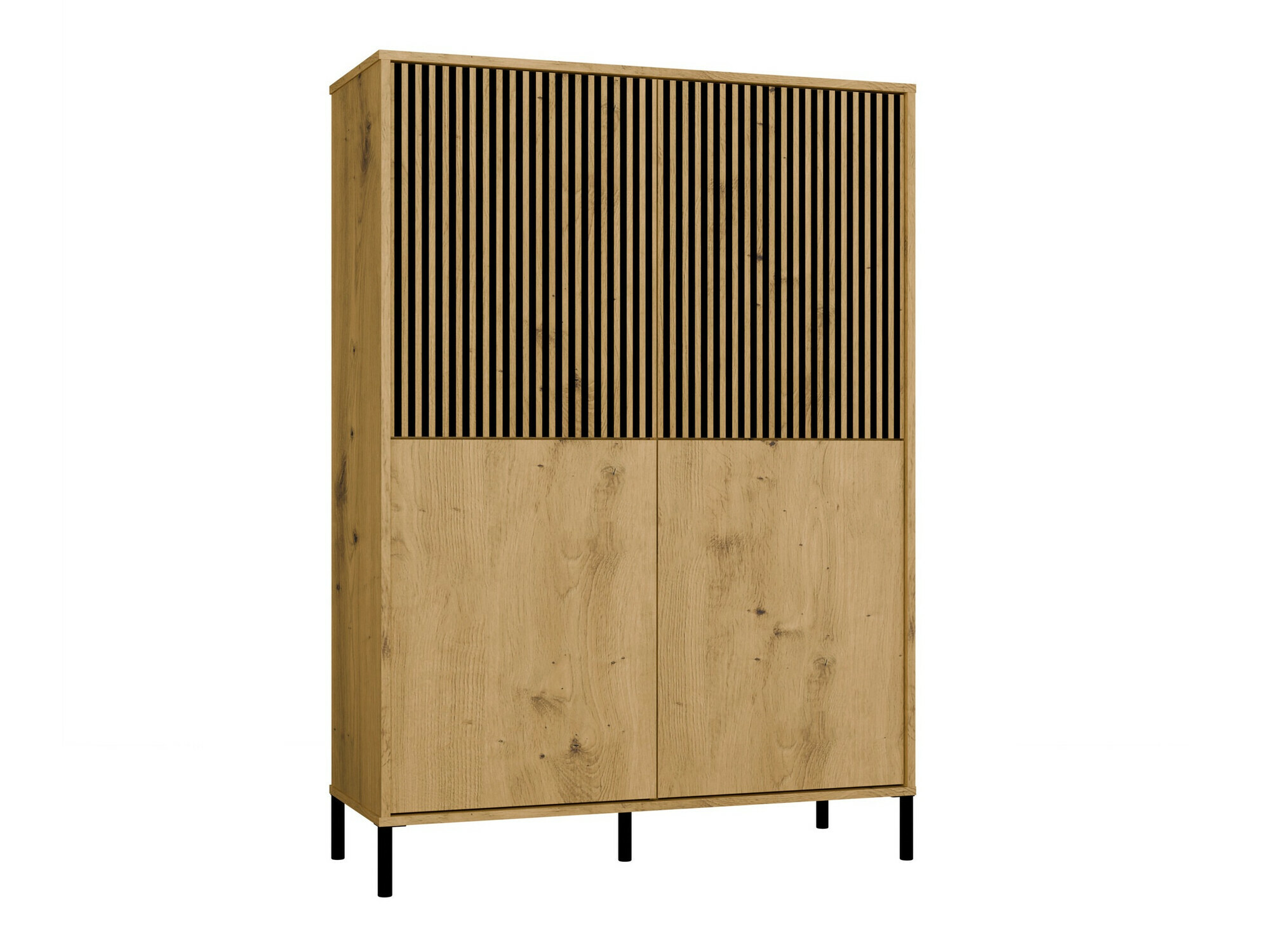 Polica Orlsone 104 (Hrast Artisan + Crna)