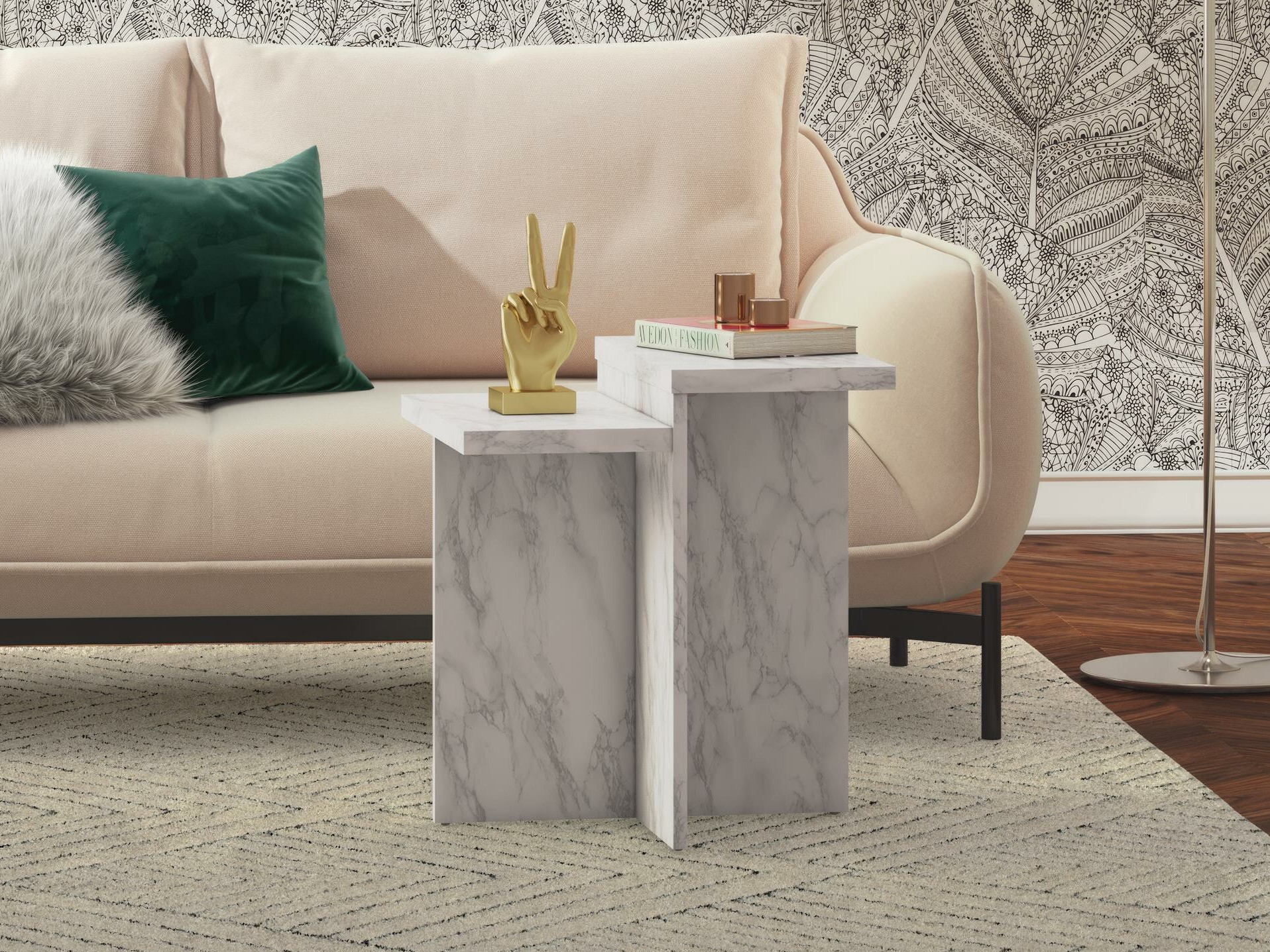 Stolić za kavu CosmoLiving by Cosmopolitan 169 (Bijeli mramor)