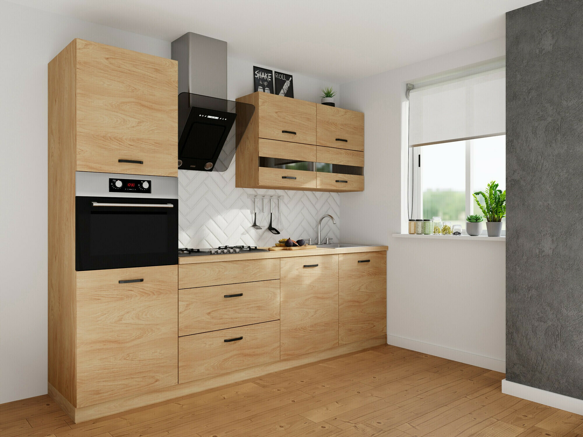 Modularan zidni ormarić Amper Oak 161