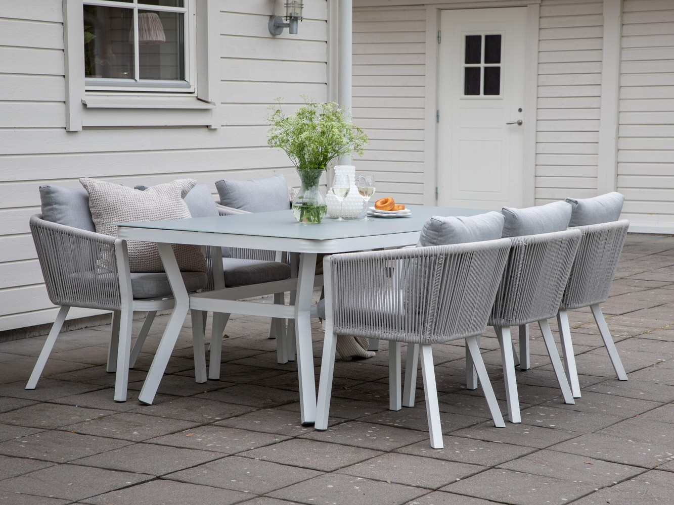 Set stola i stolica Dallas 3020 (Bijela + Siva)