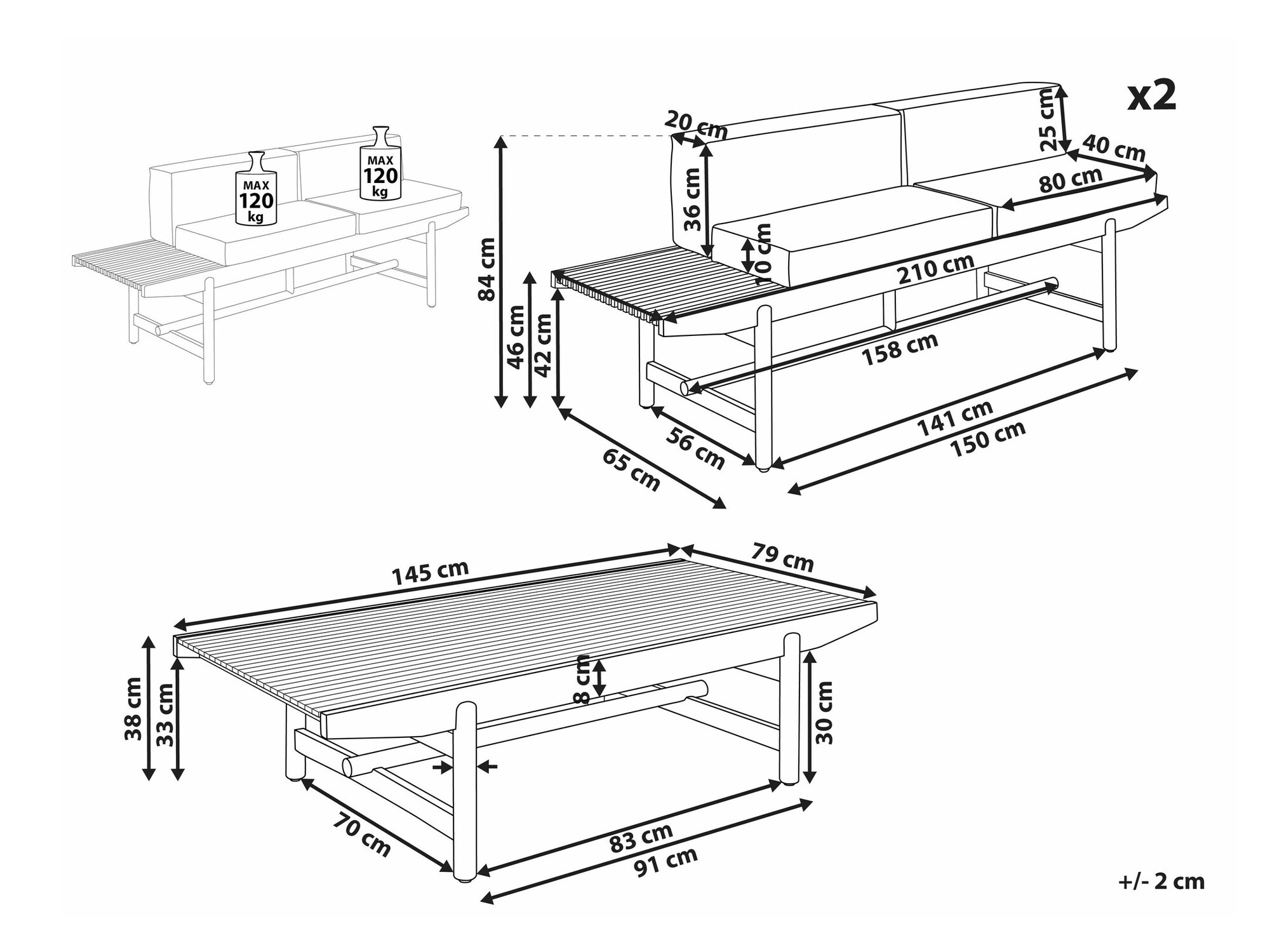 Set vrtnog namještaja Sorsono 105
