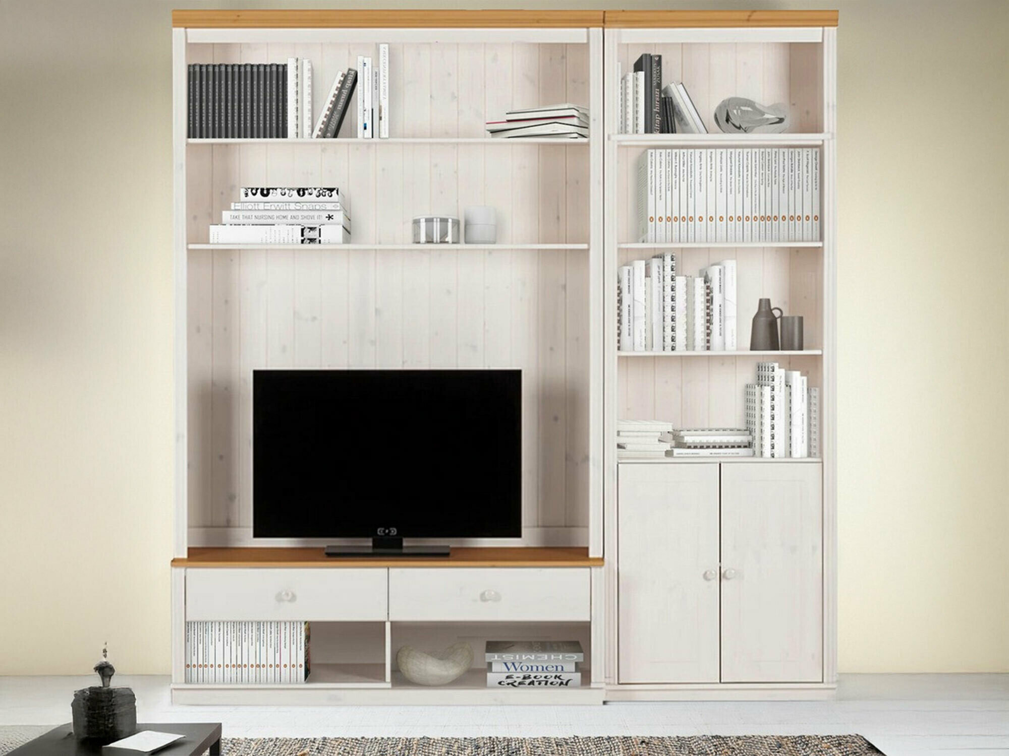 Set za dnevni boravak Saltoro 105 (Bijela + Hrast u boji meda)