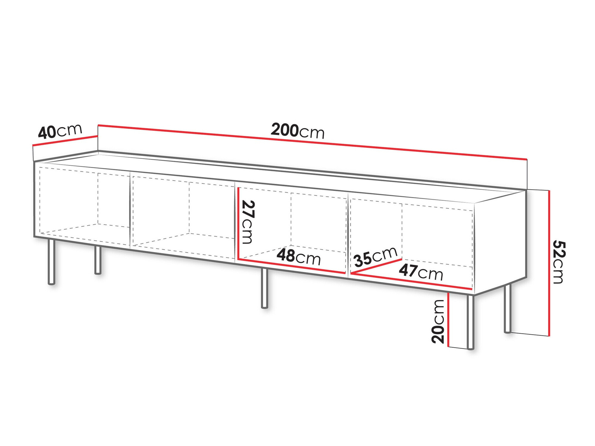 TV stol Melbela 107 (Kašmir + Hrast)
