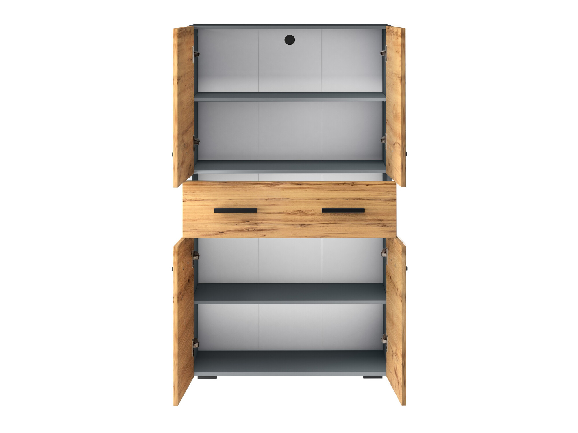 Samostojeći kupaonski ormarić Larlori 106 (Antracit + Hrast)