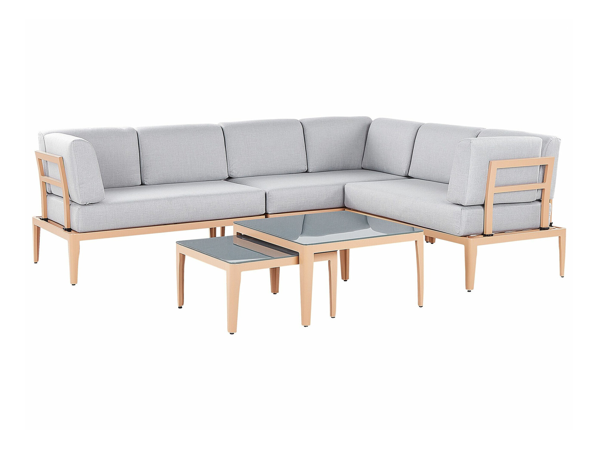 Set vrtnog namještaja Berwyn 2539 (Svijetlo drvo + Svijetlo siva)