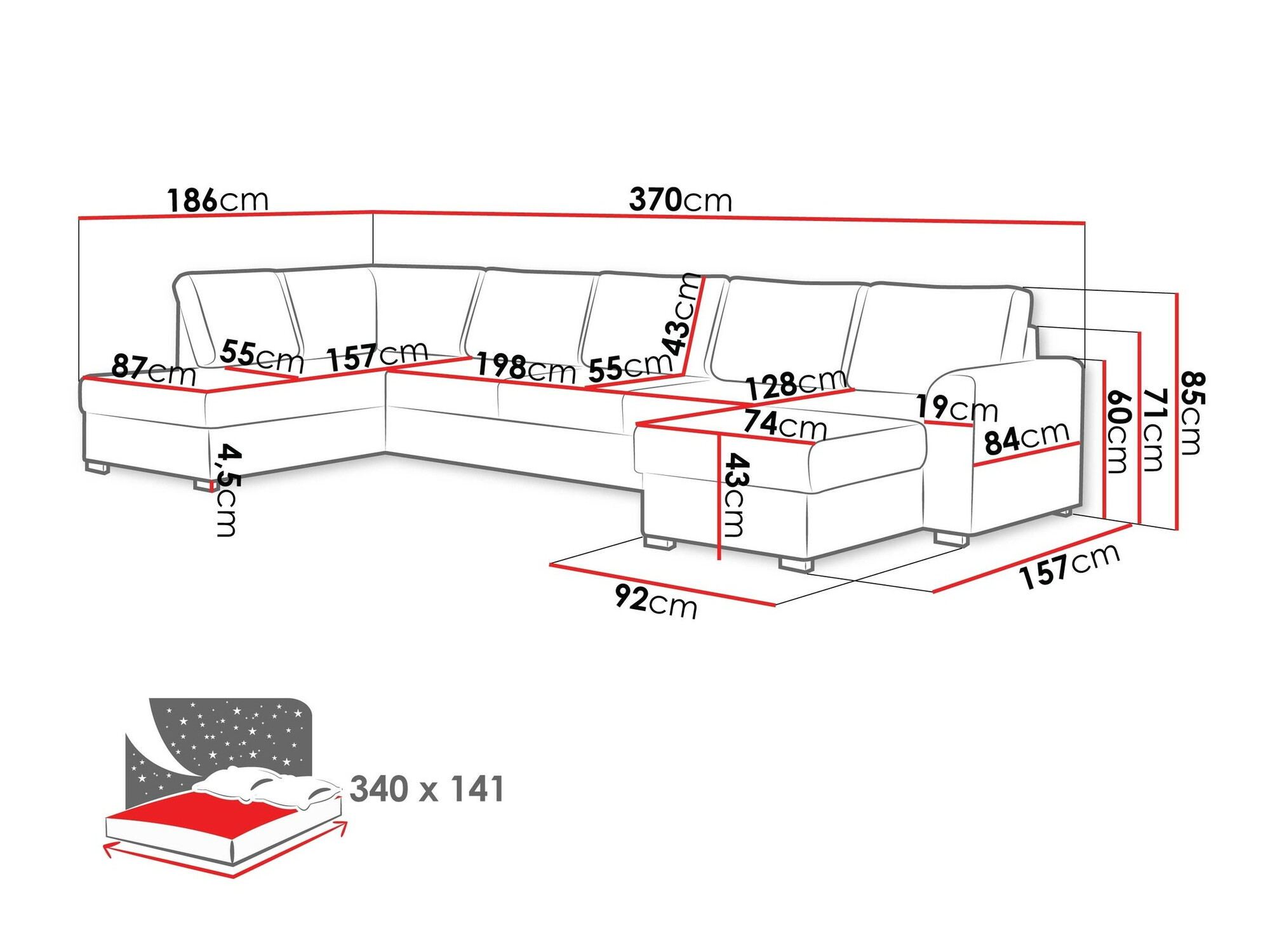 Kutna garnitura Comfivo 191 (Magic Velvet 2217)