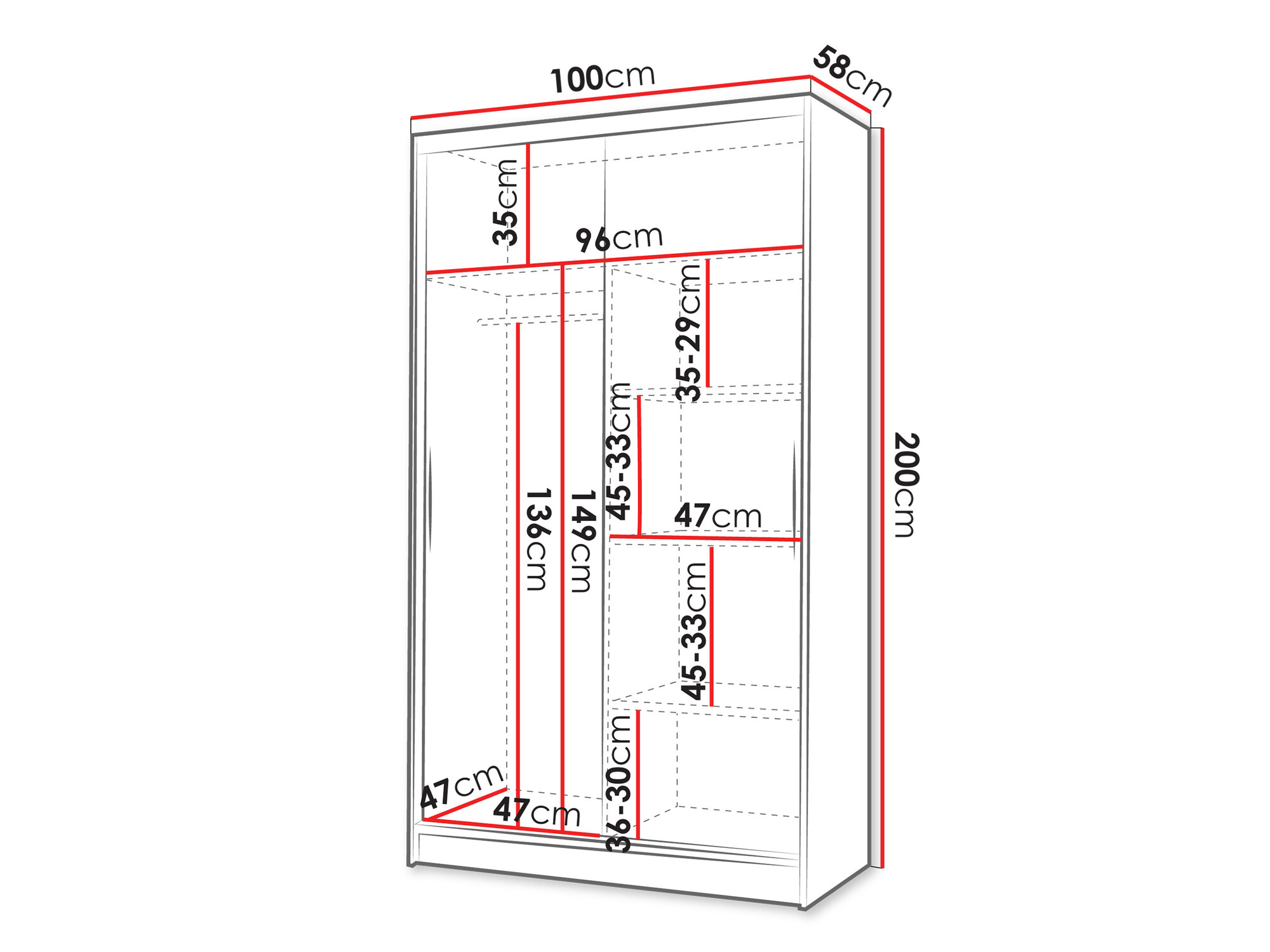 Ormar Closico 168 (Crna + Hrast Artisan)