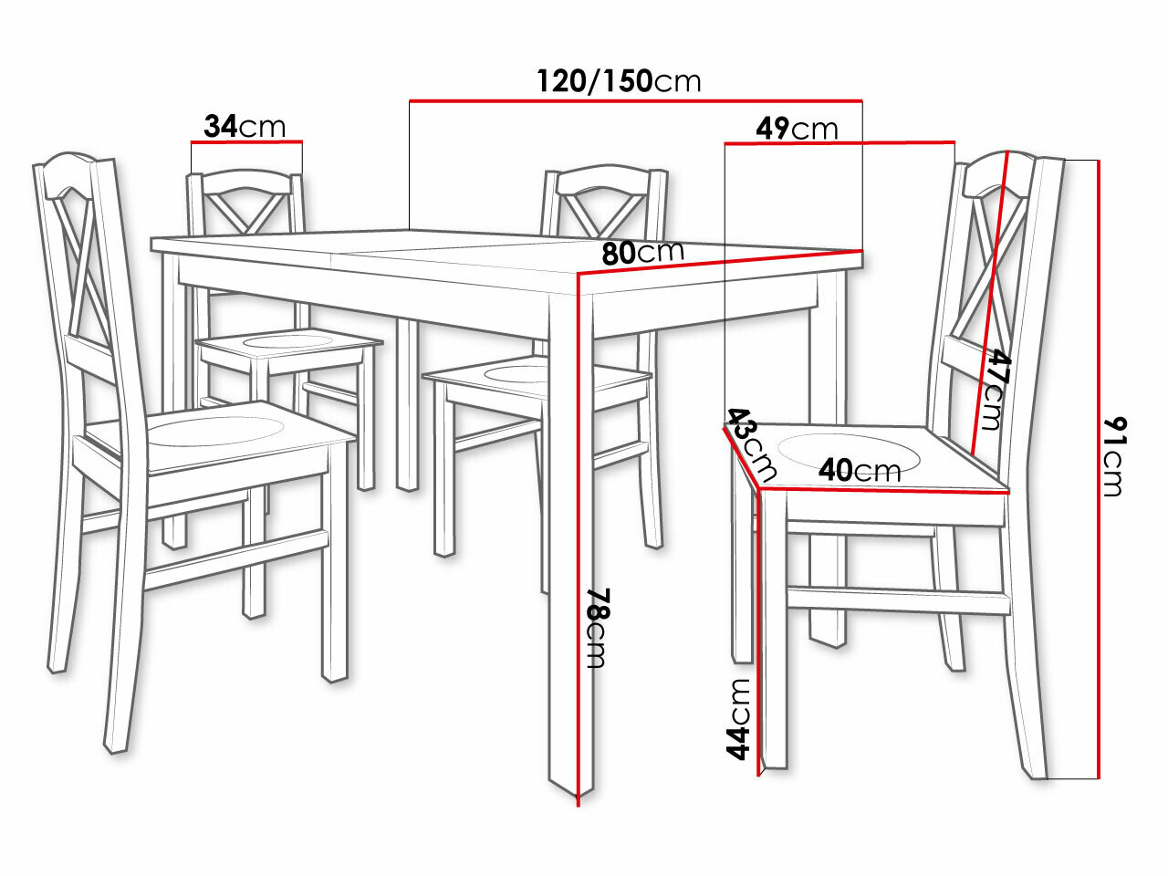 Blagovaonski set Victorville 280 (Crna + Hrast Grandson)