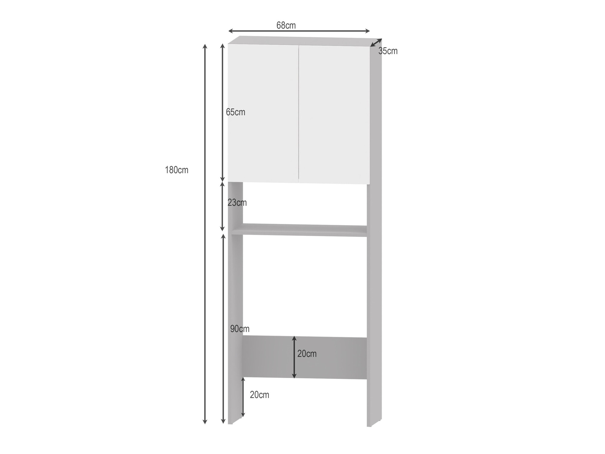 Kupaonska polica Soncamu 114 (Bijela)