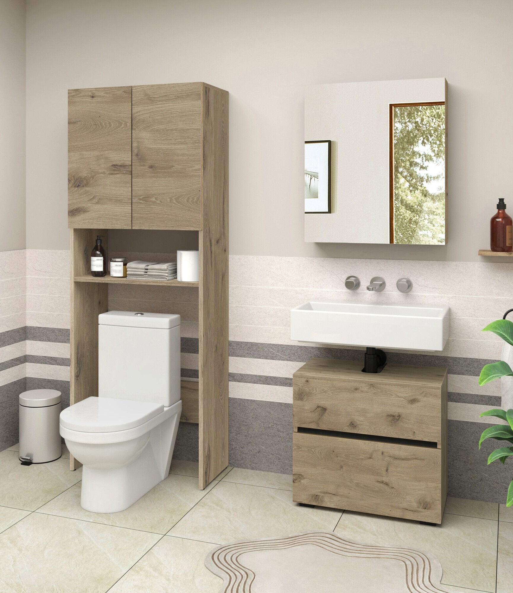 Kupaonska polica Soncamu 114 (Hrast)