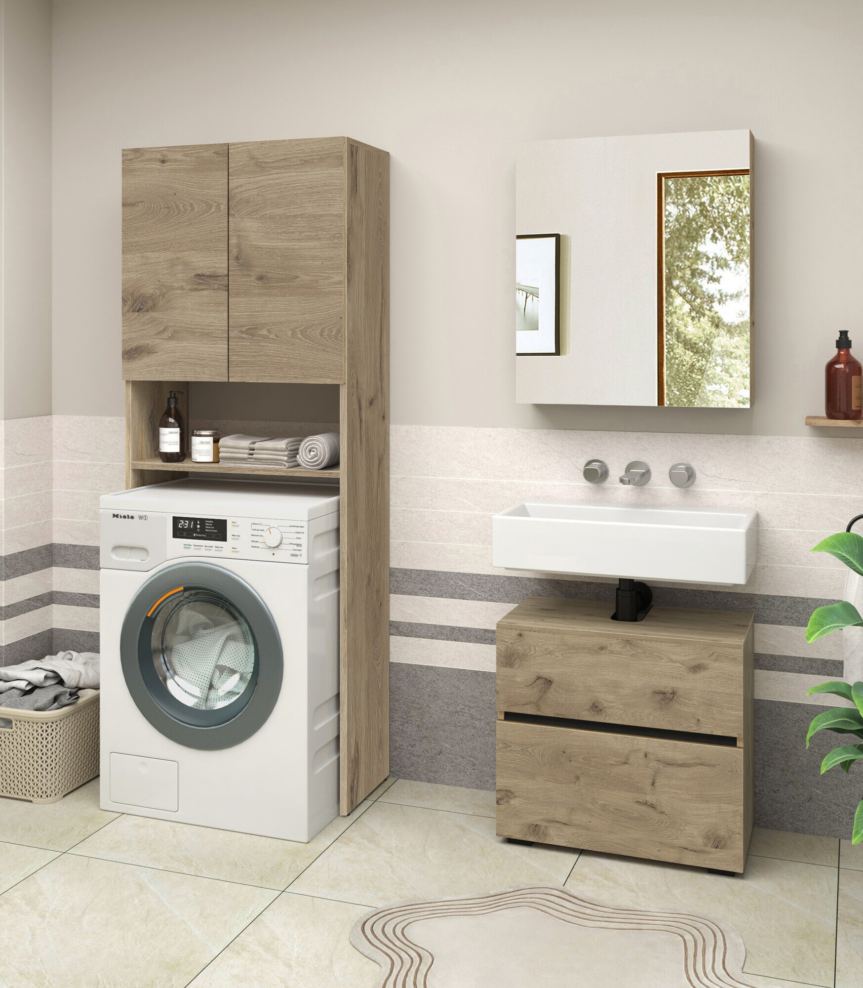 Kupaonska polica Soncamu 114 (Hrast)