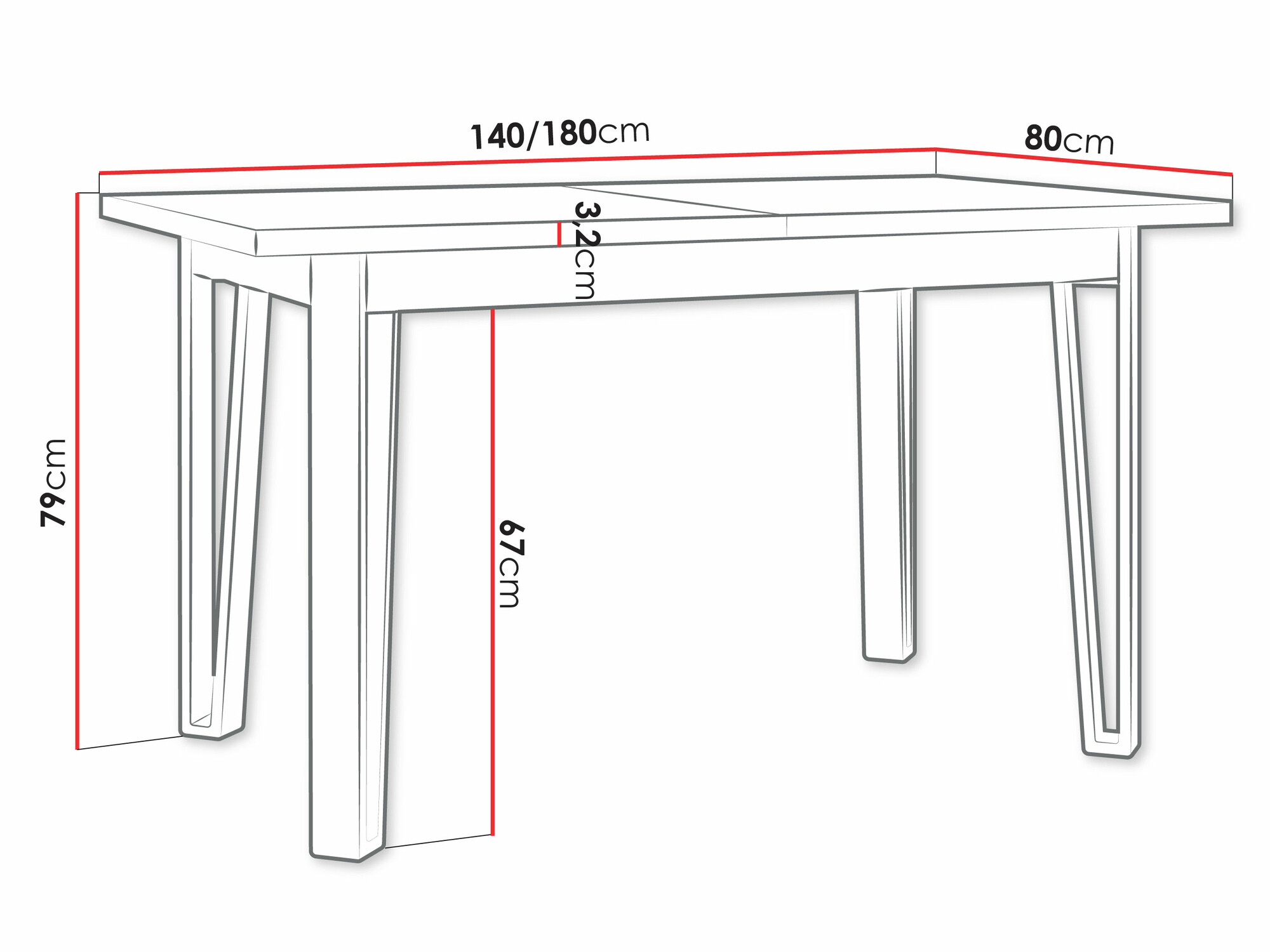 Stol Victorville 354 (Bijela + Crna)