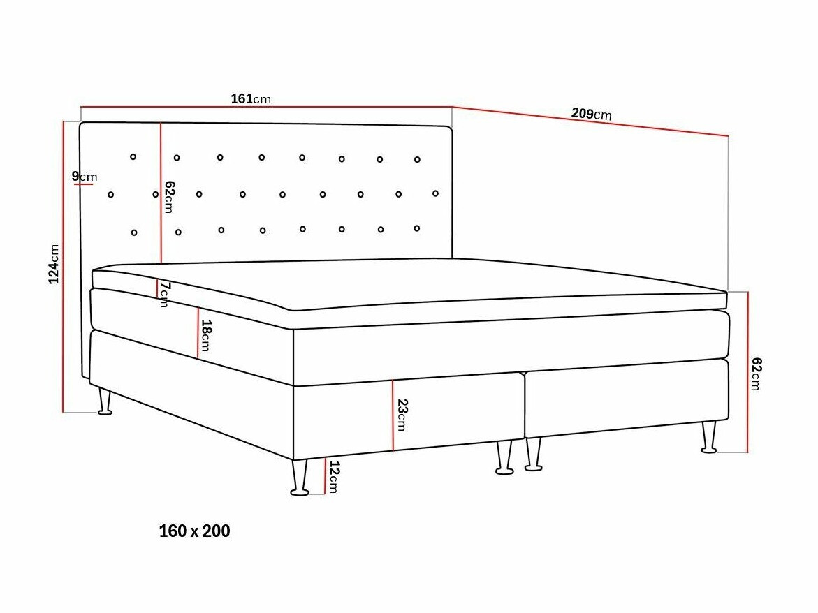 Boxspring krevet Seattle 198 (Verita 81)