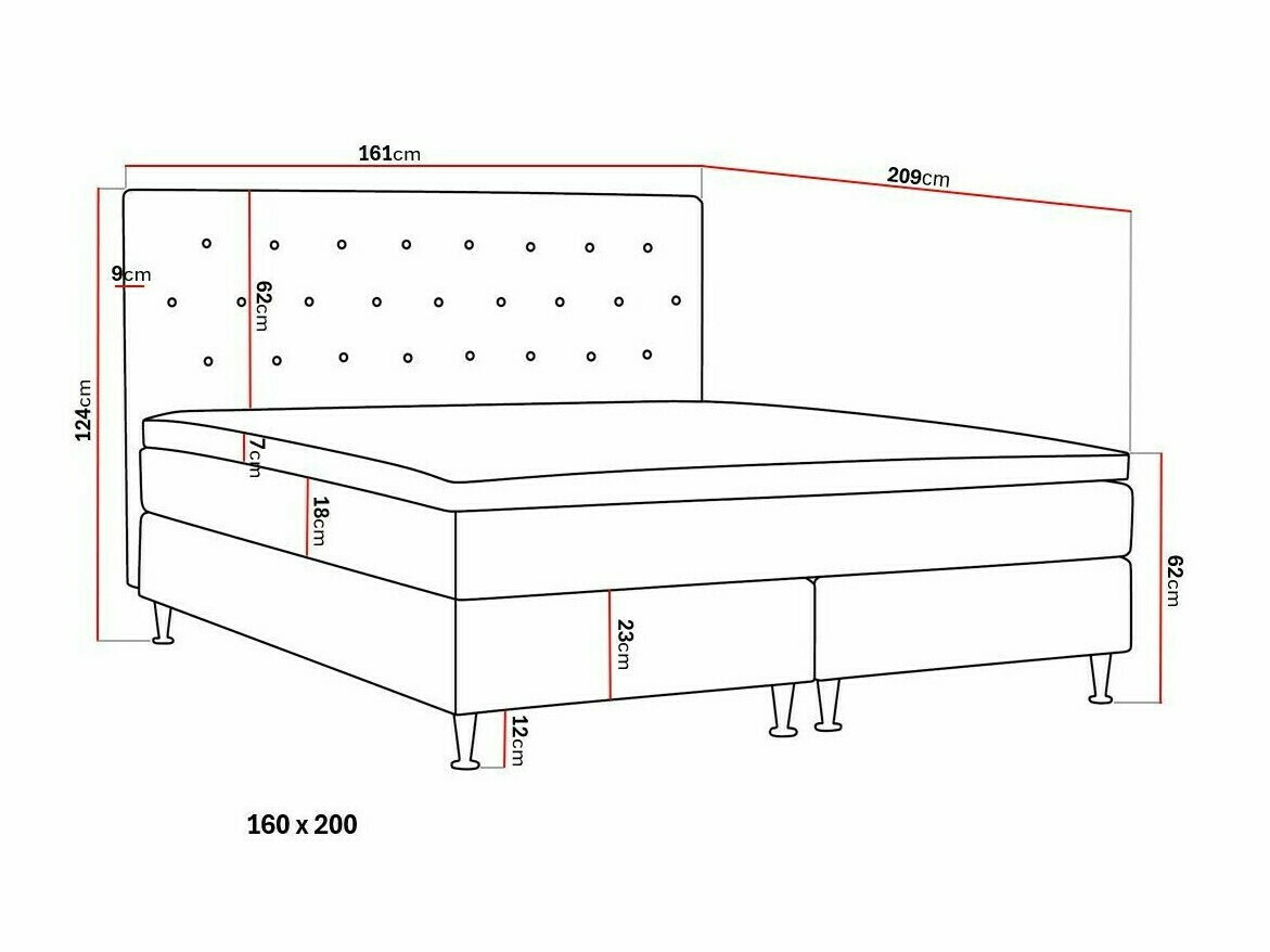 Boxspring krevet Seattle 198 (Verita 98)