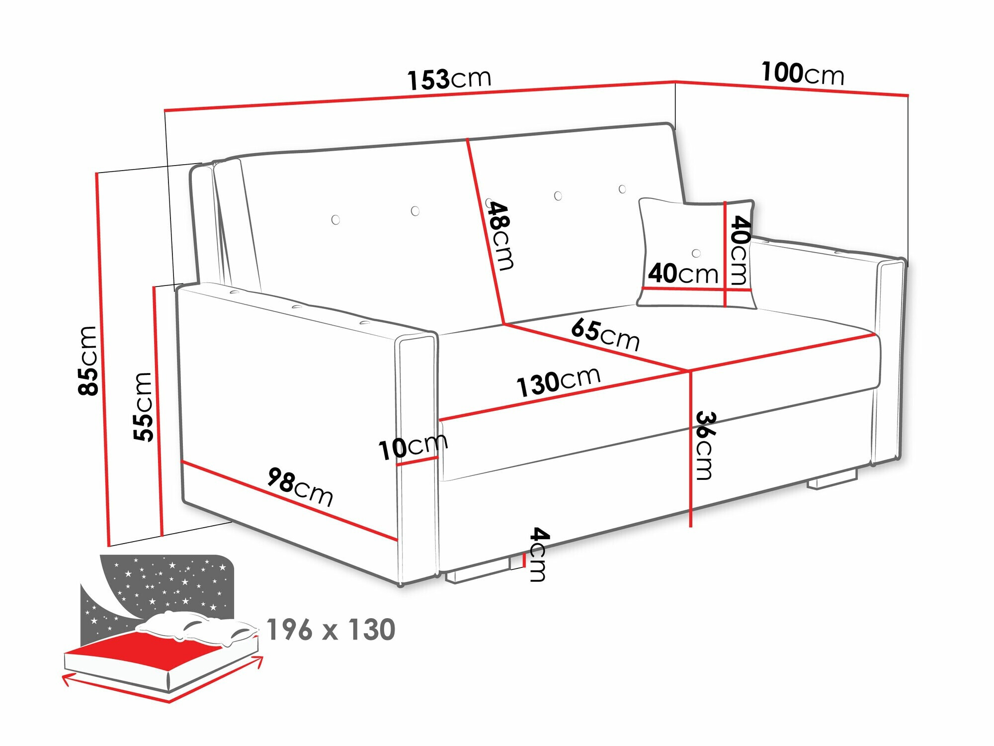 Kauč na razvlačenje Columbus 234 (Coral 75)