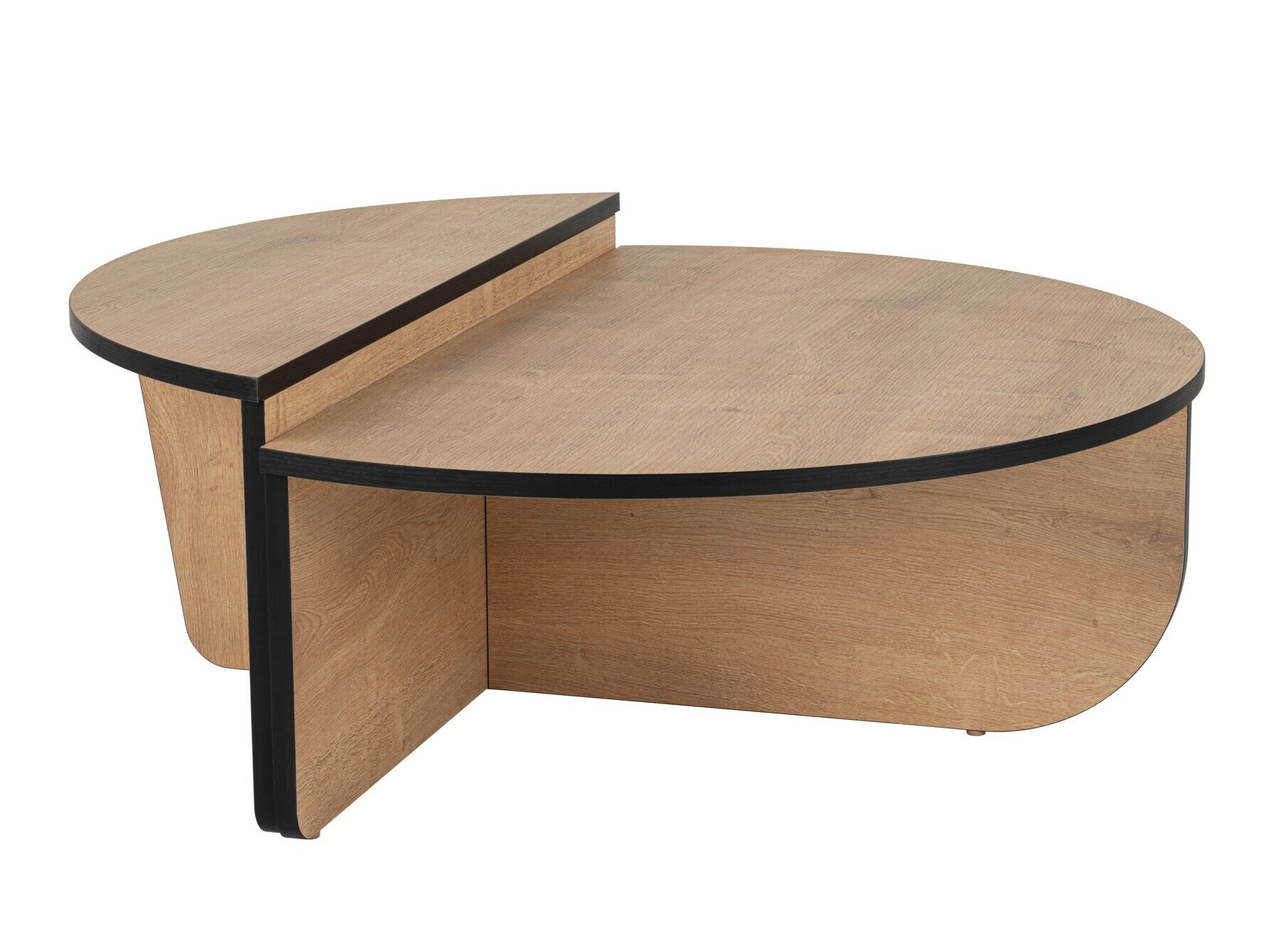 Set stolića za kavu Novato 100 (Hrast u boji meda + Crna)