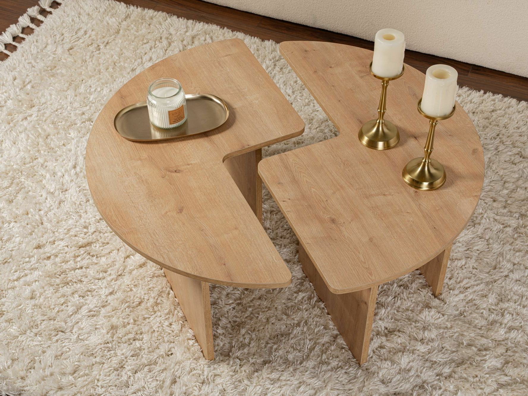 Set stolića za kavu Novato 114 (Hrast)