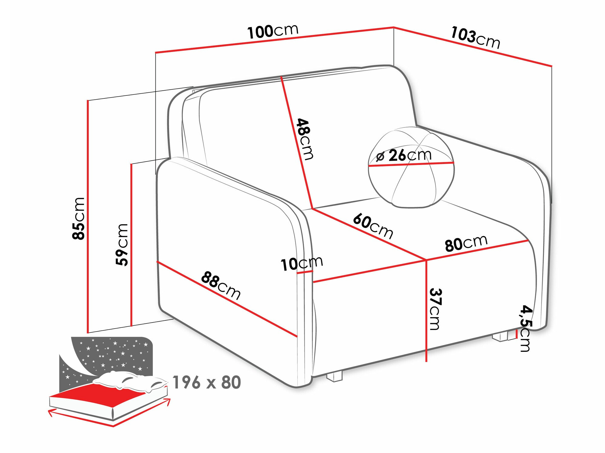 Fotelja Poetal I (Coral 65)