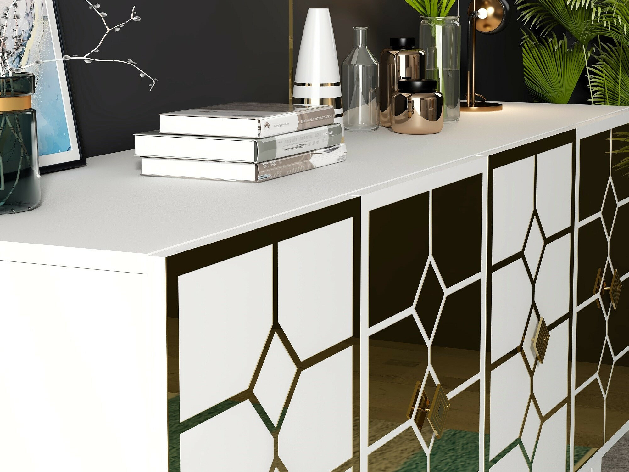 Ormarić Kailua 2403 (Bijela + Zlatna)