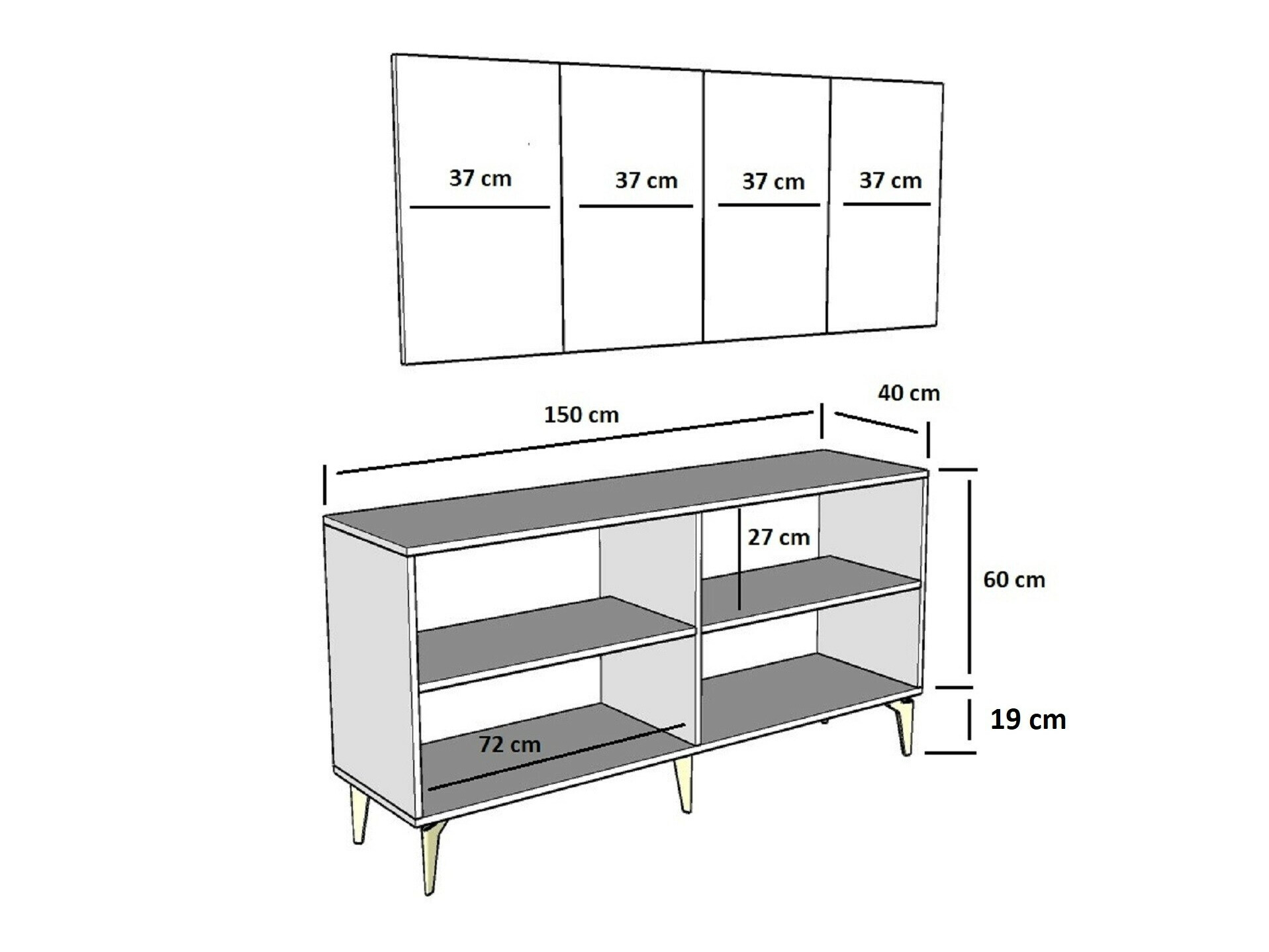 Ormarić Kailua 2403 (Bijela + Zlatna)