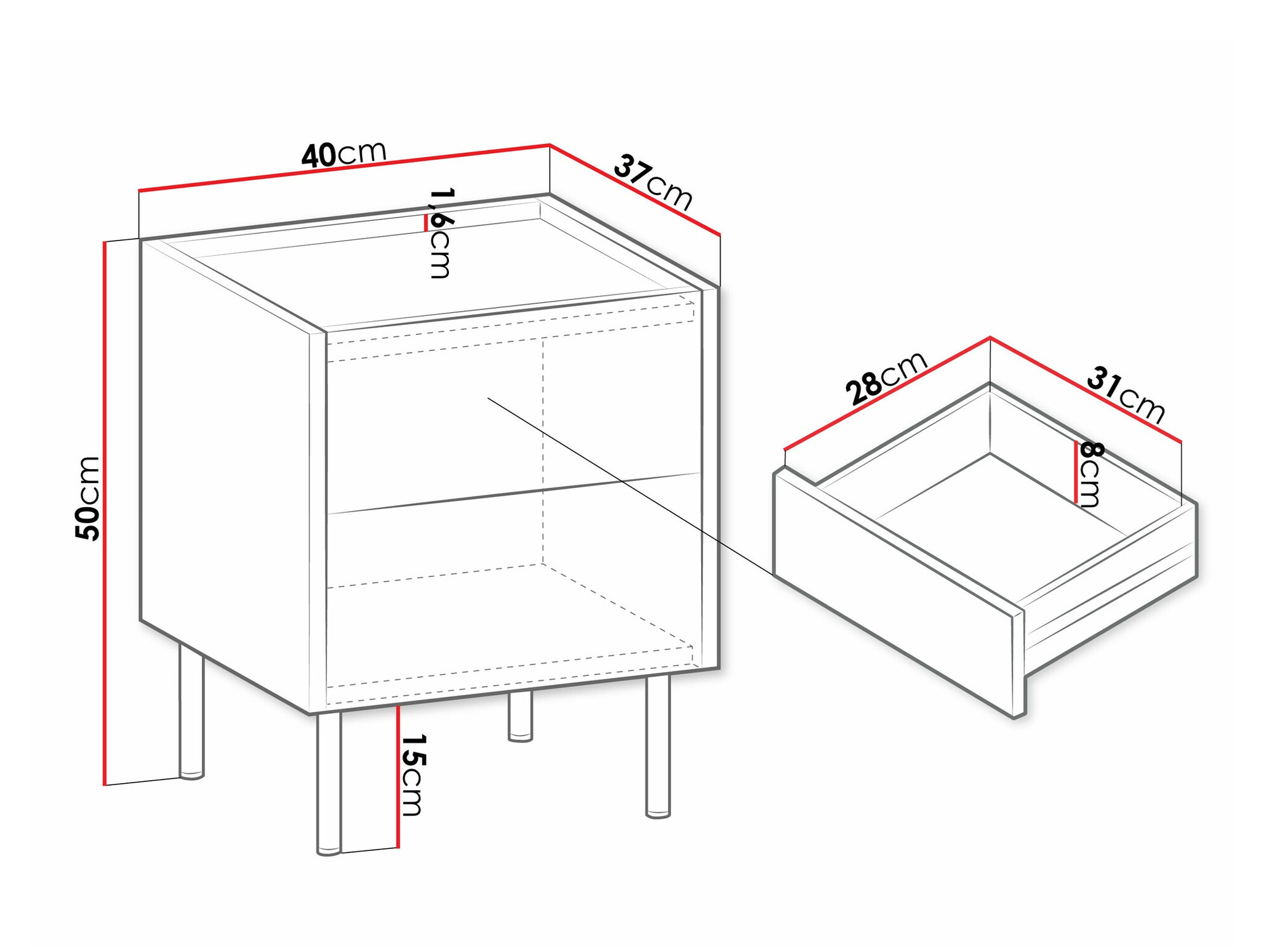 Noćni ormarić Comfivo Belviro