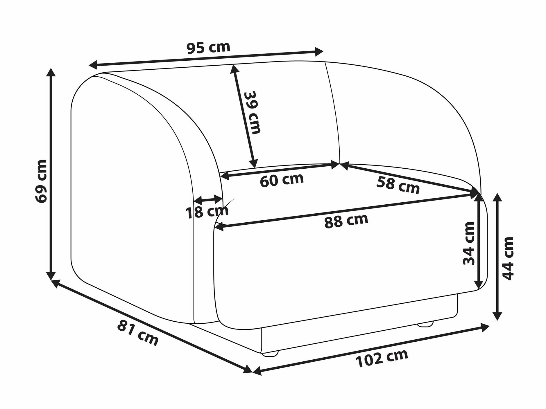 Fotelja Berwyn 2542 (Siva)