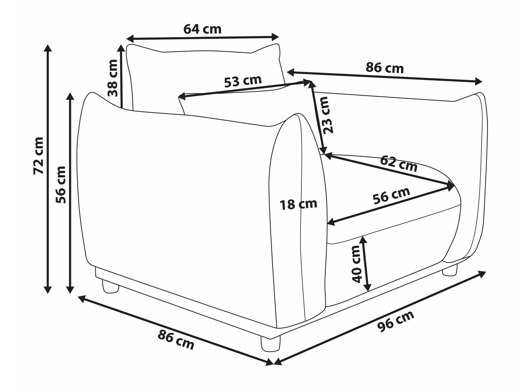 Fotelja Berwyn 2547 (Krem)