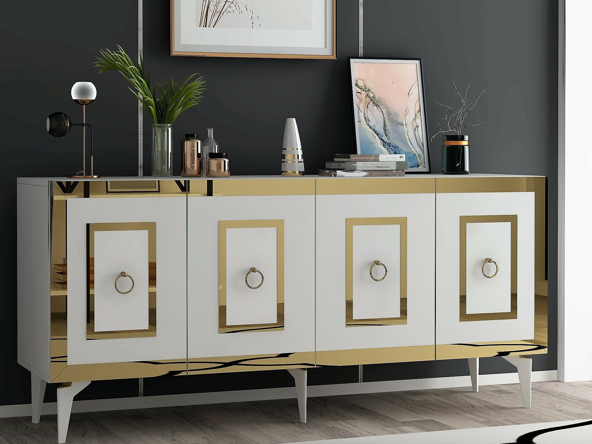 Ormarić Kailua 2408 (Bijela + Zlatna)