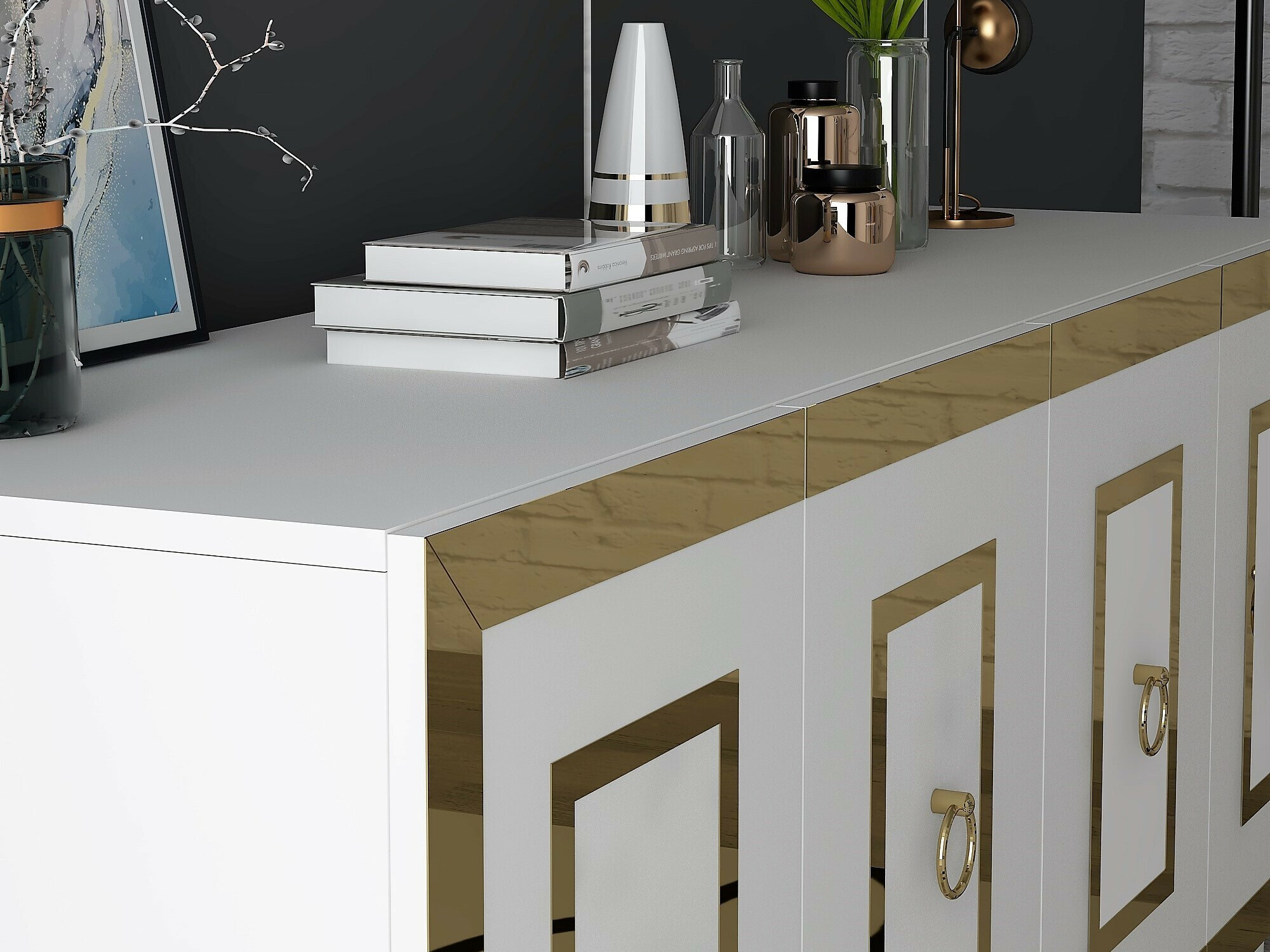 Ormarić Kailua 2408 (Bijela + Zlatna)