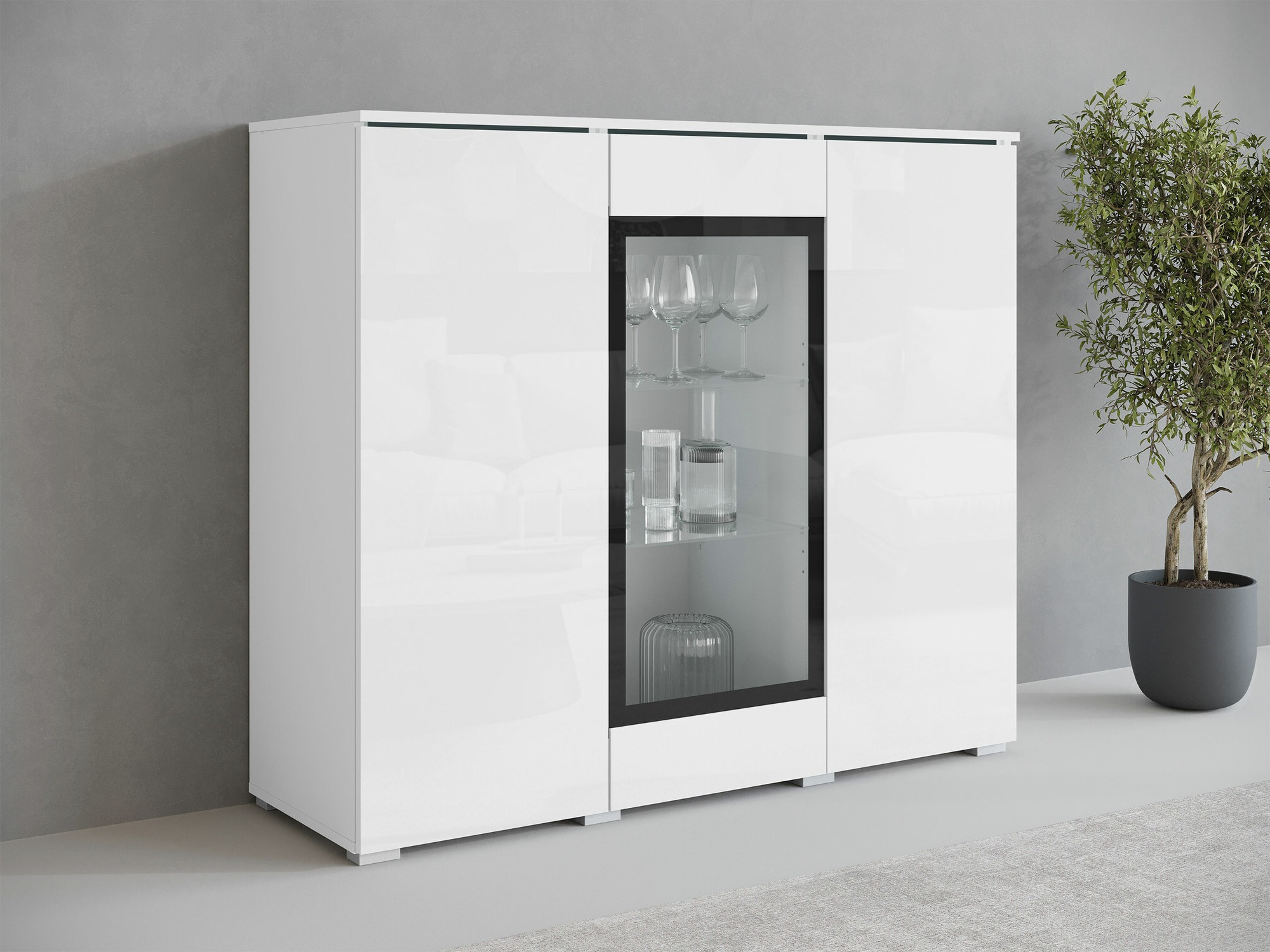 Ormarić Mirfivo 103 (Bijela + Sjajno bijela)