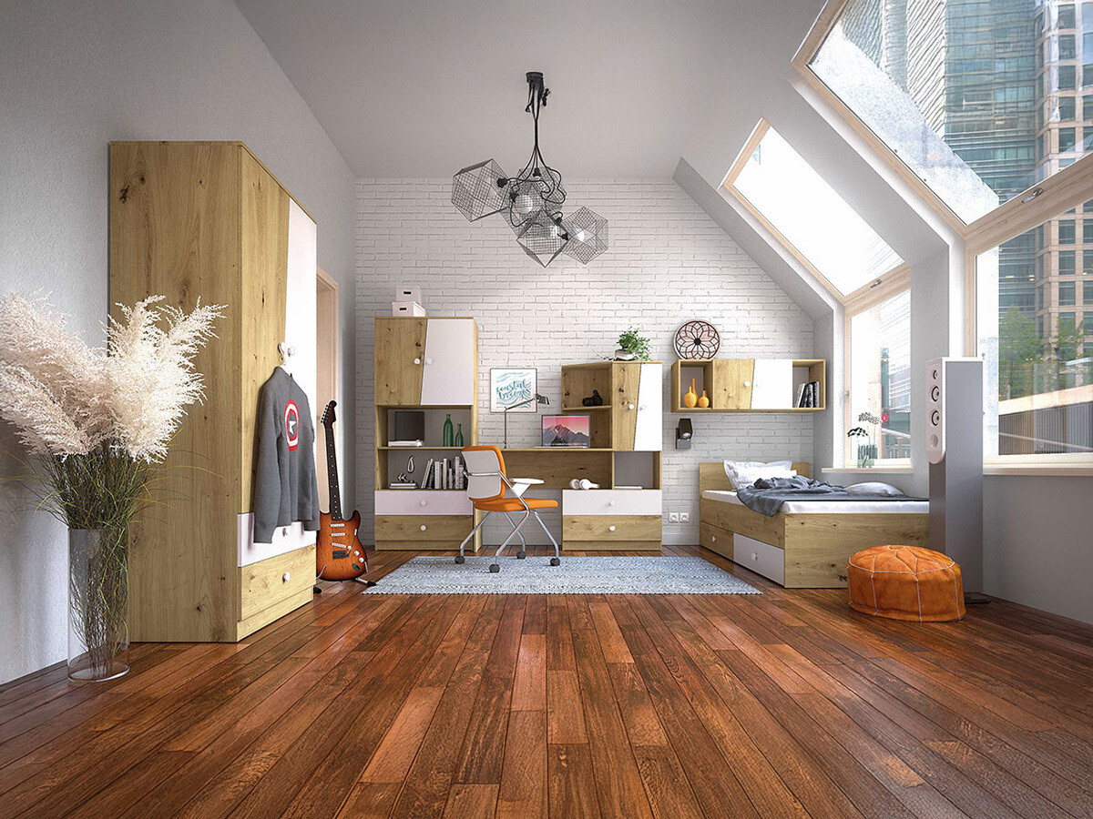 Set namještaja Almira 114 (Hrast Artisan + Bijela)