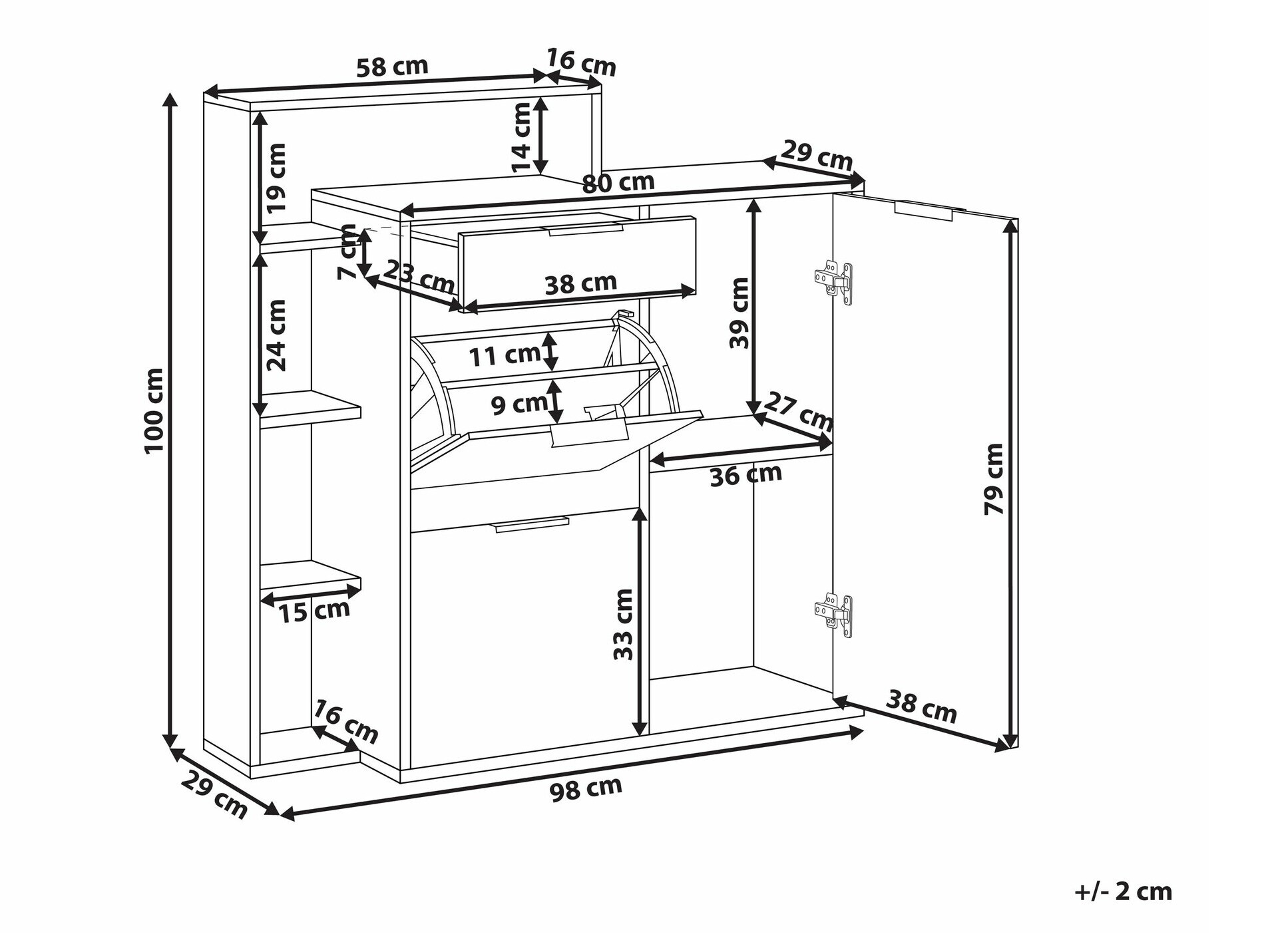 Ormarić za cipele Berwyn 2550