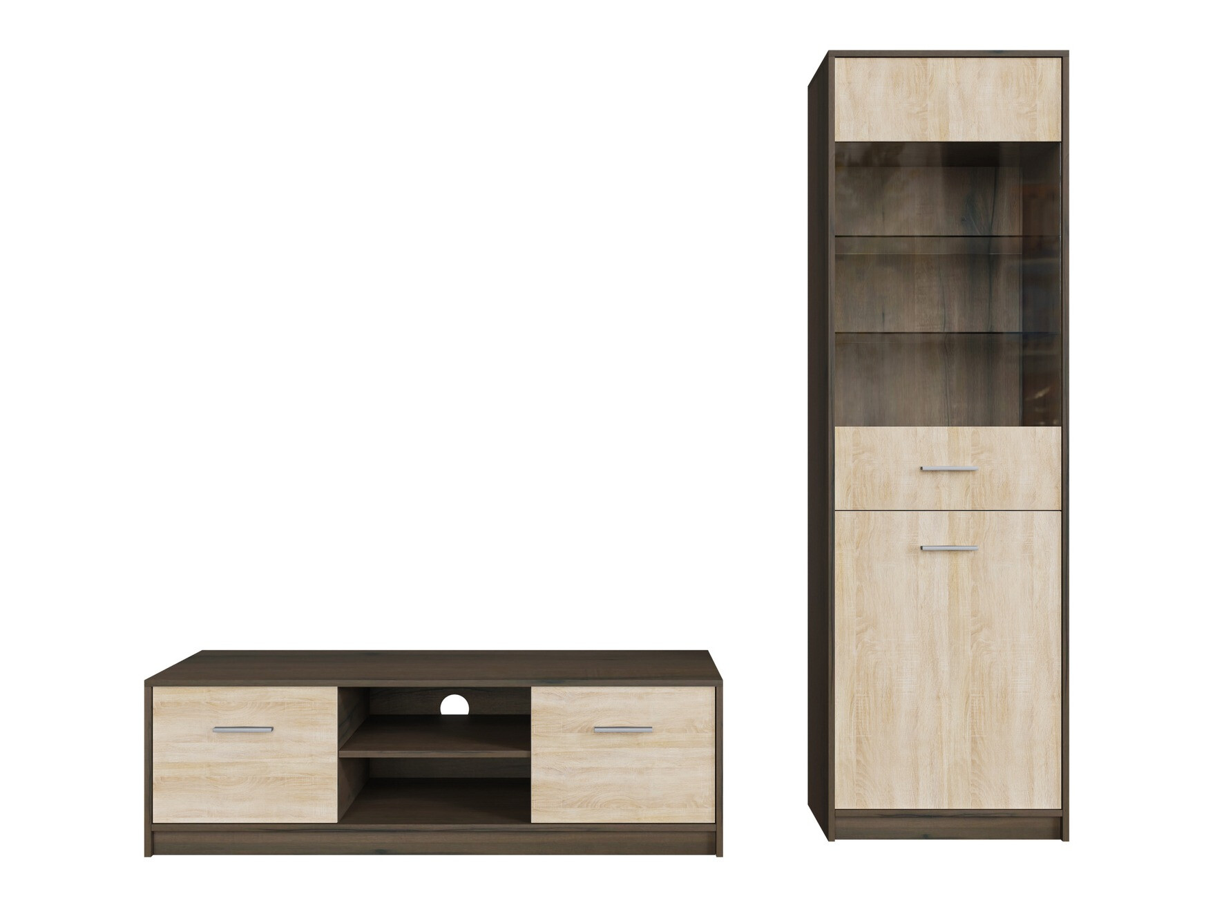 Set za dnevni boravak Novsore 161 (Tamni hrast + Sonoma hrast)