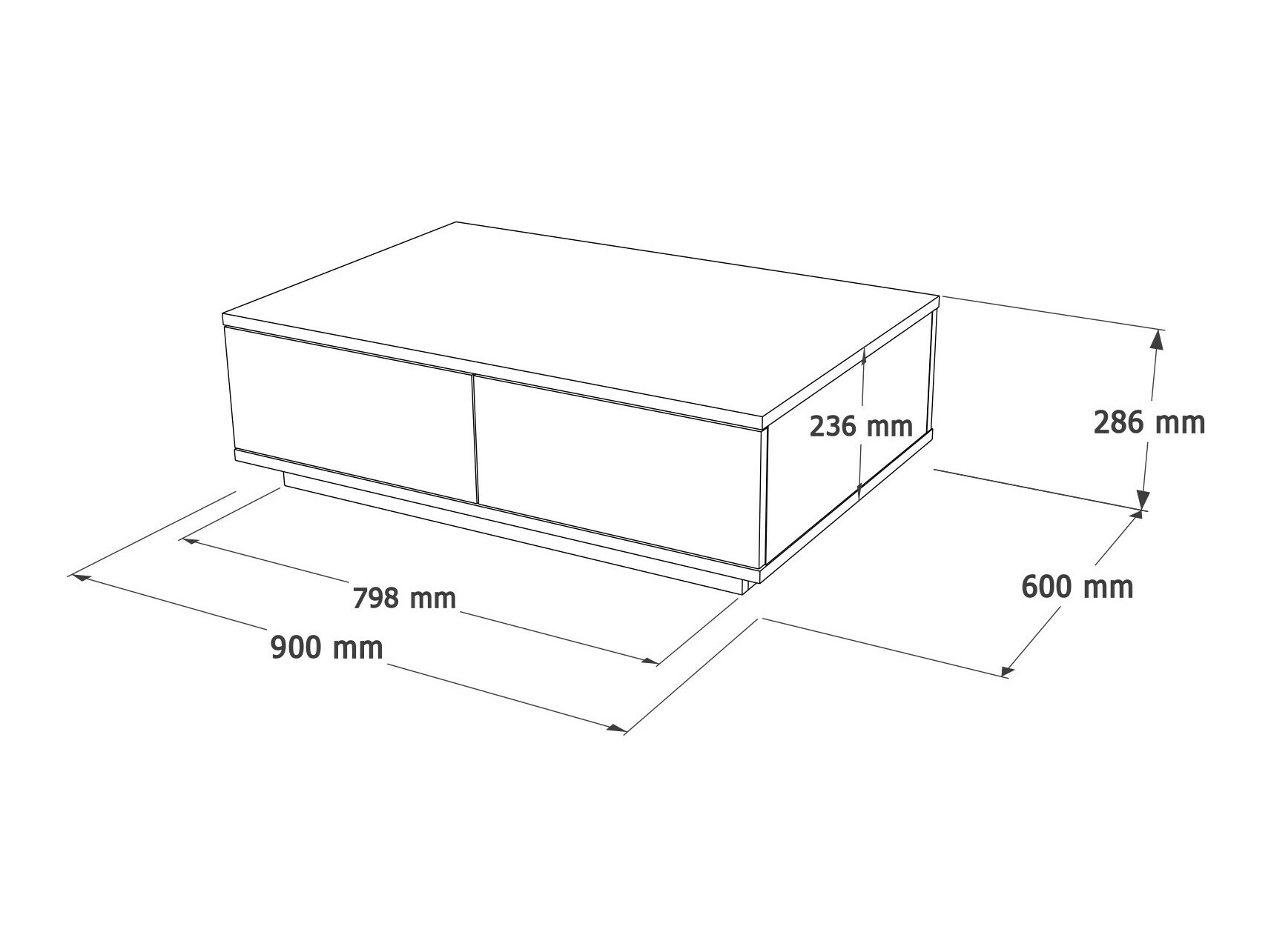 Stolić za kavu Kailua 2426 (Antracit + Bor)