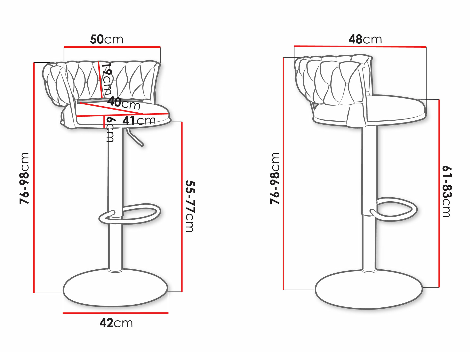 Barska stolica Comfivo 441 (Srebrna + Siva)