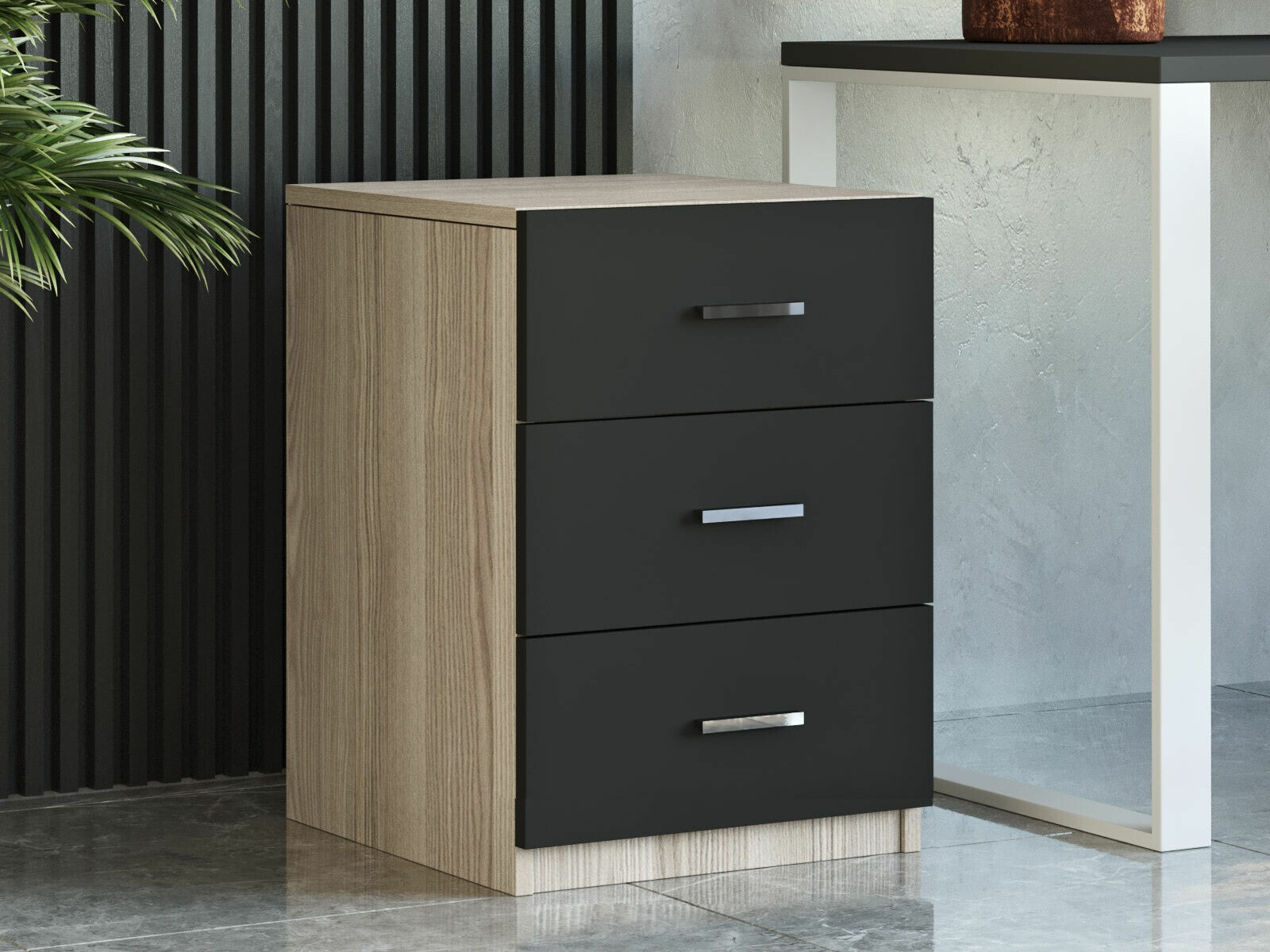 Ladičar Kailua 2427 (Crna + Hrast)