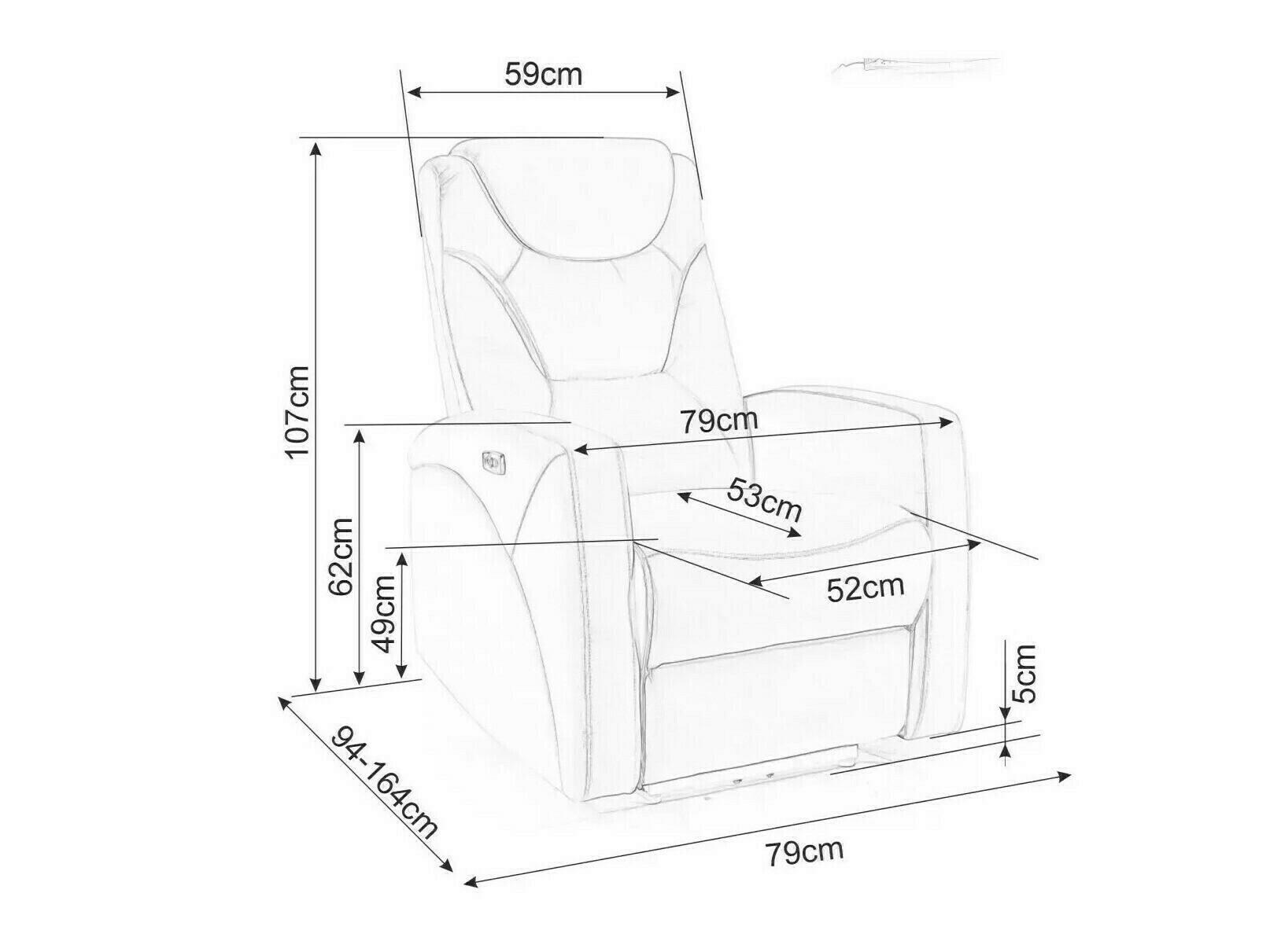 Podesiva fotelja Detroit 167 (Smeđa)