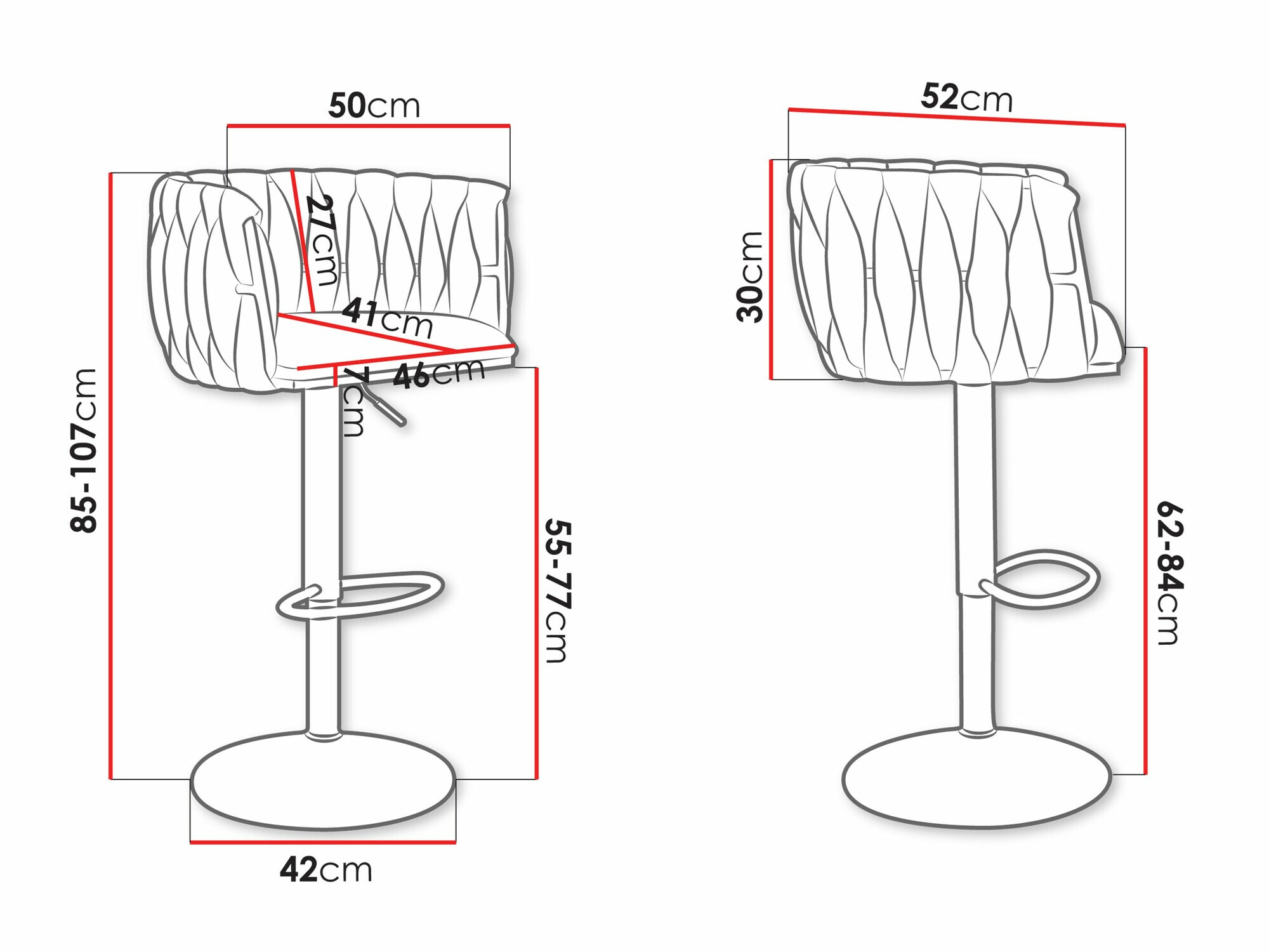Barska stolica Comfivo Hilaritas IV (Crna)
