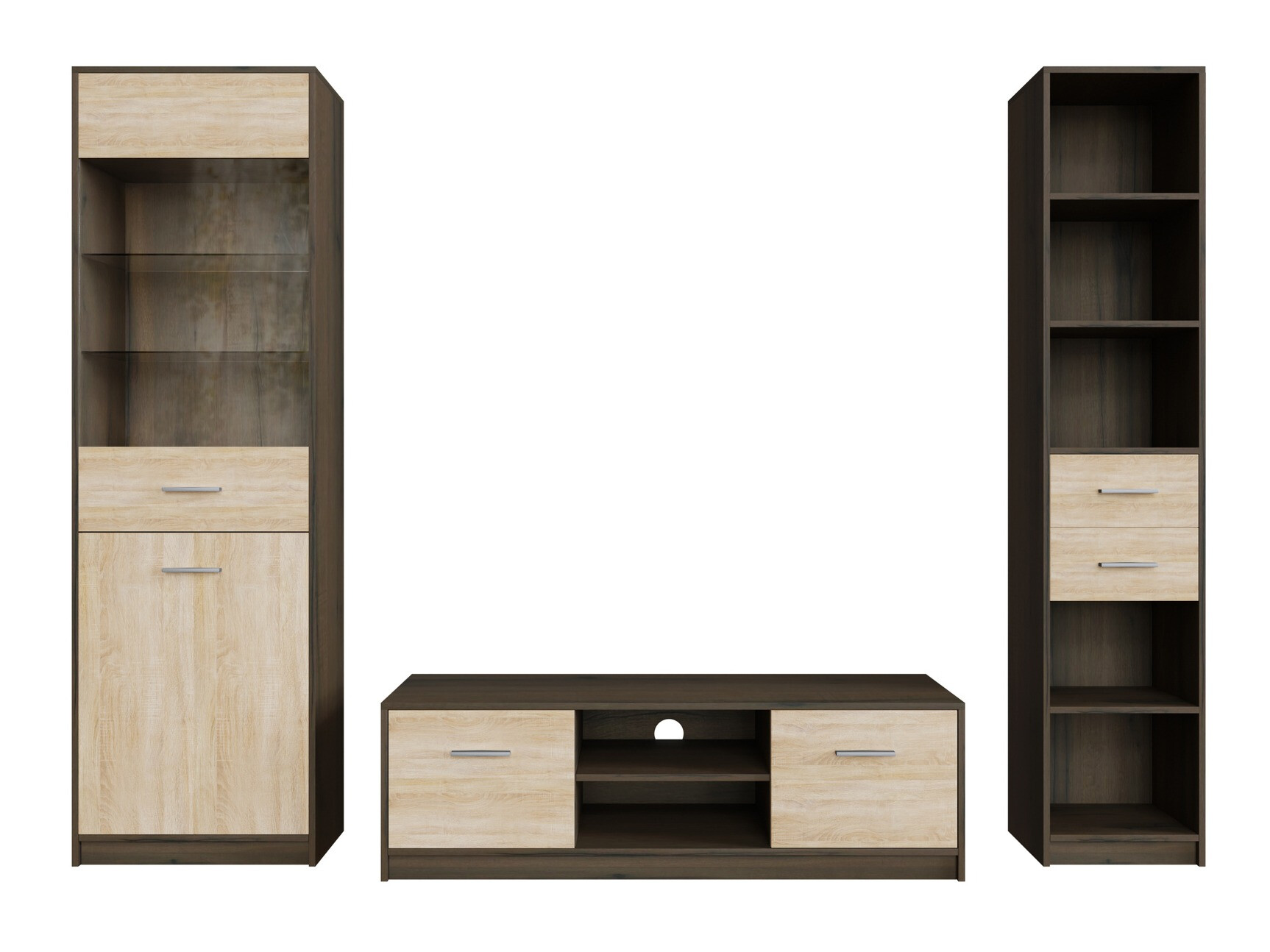 Set za dnevni boravak Novsore 163 (Tamni hrast + Sonoma hrast)
