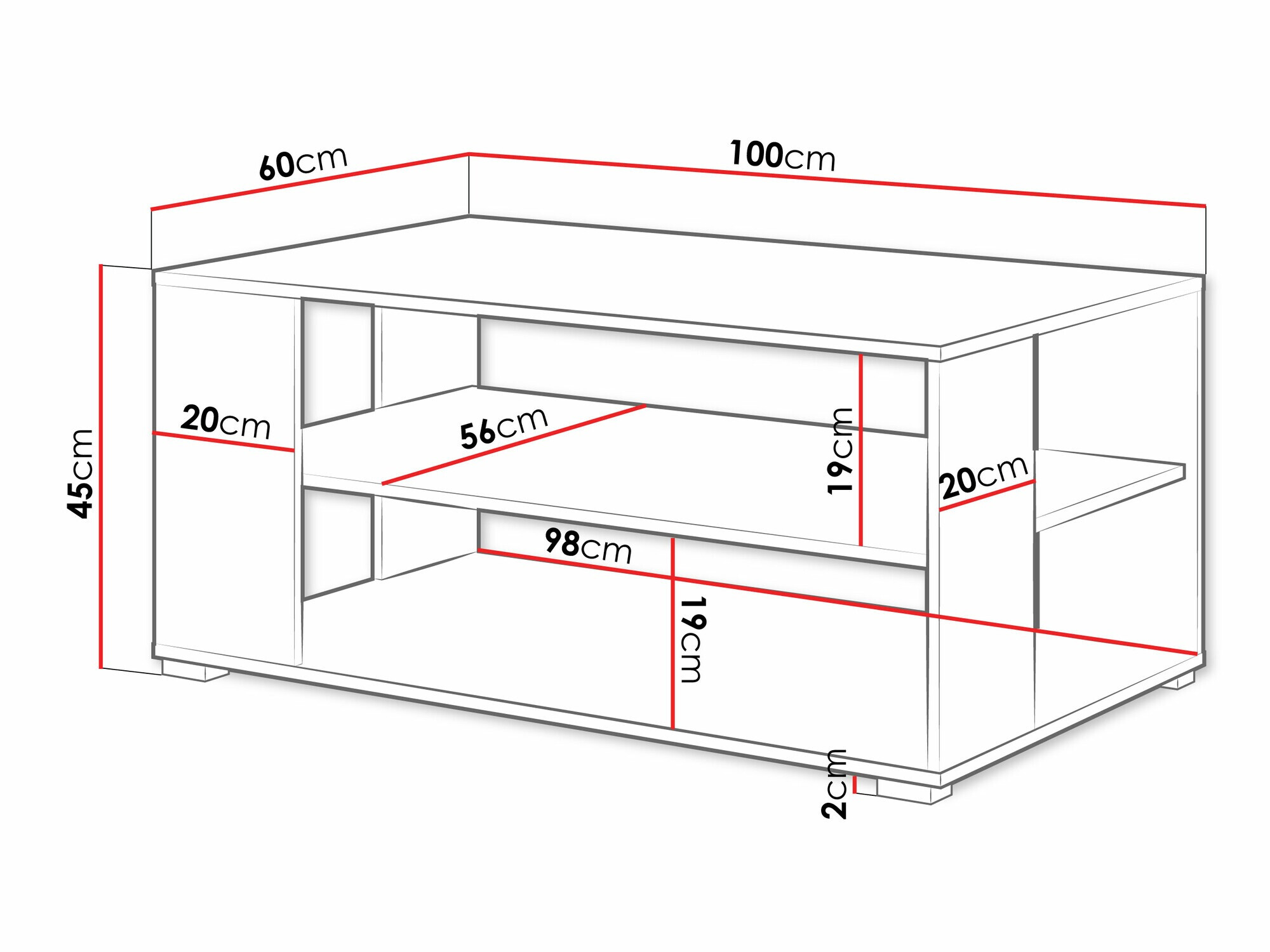 Stolić za kavu Sarasota 187 (Hrast Wotan + Bijela)