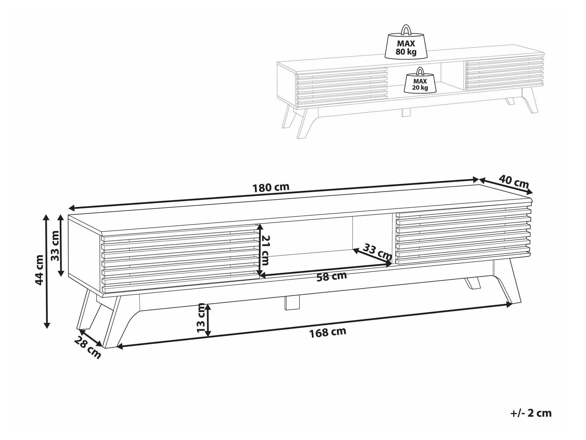 TV stol Berwyn 2554 (Smeđa)