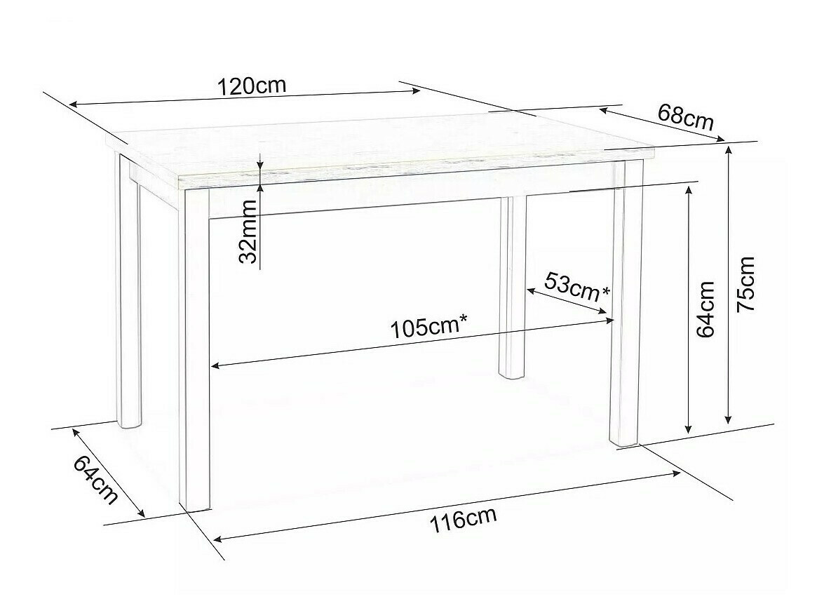 Stol Detroit 345 (Hrast + Kašmir)