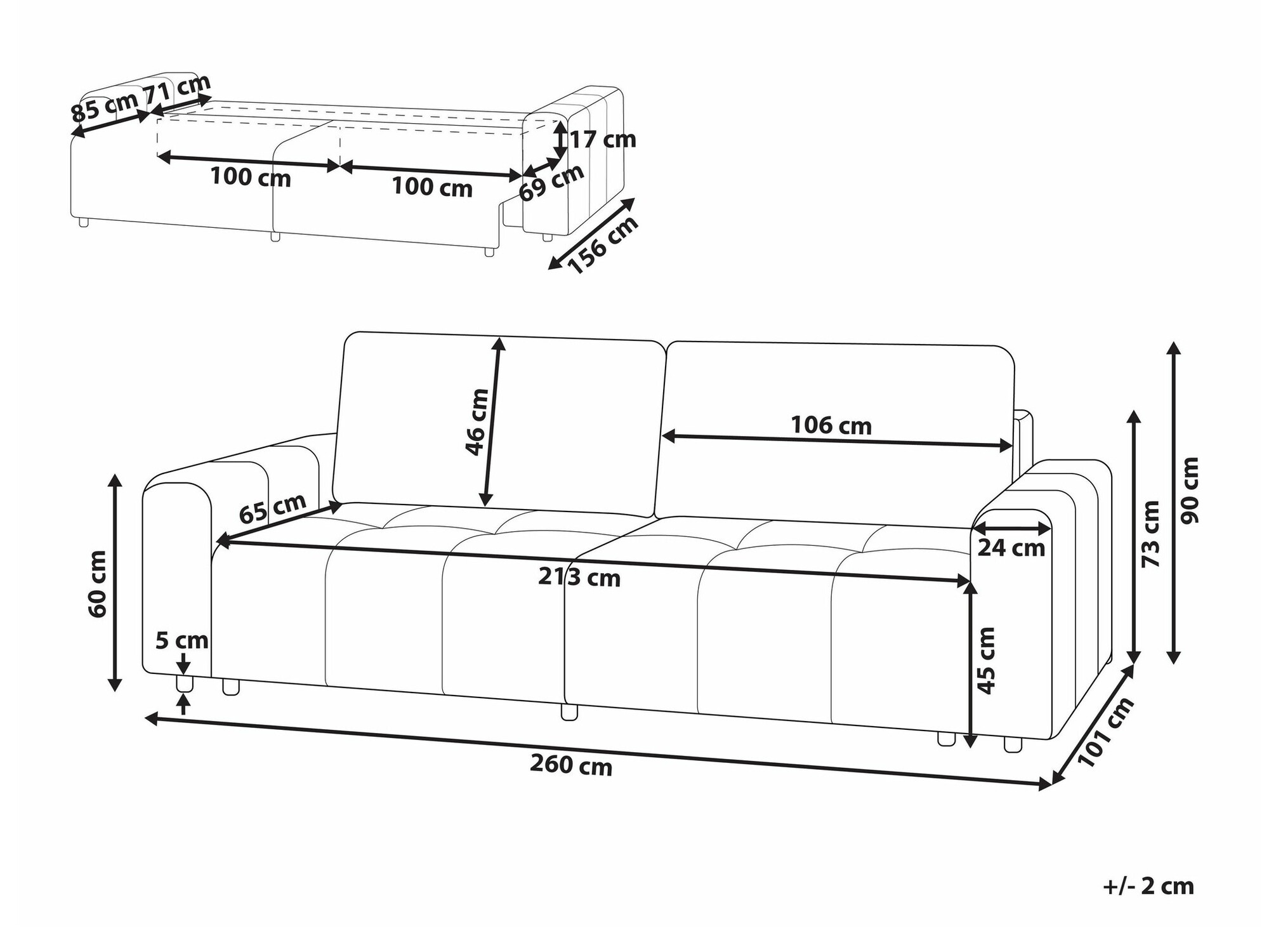 Kauč na razvlačenje Mirtivi 100 (Smeđa)