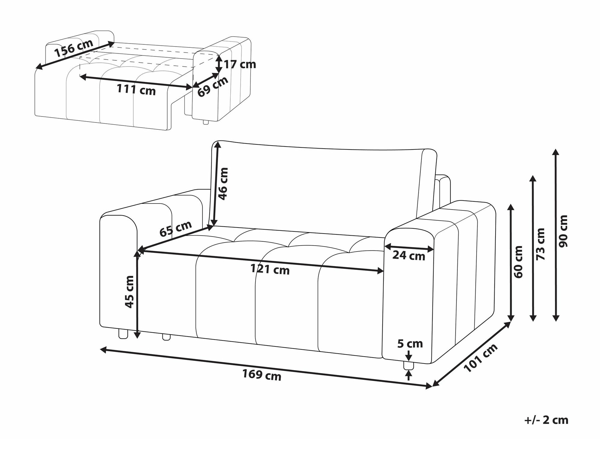 Kauč na razvlačenje Mirtivi 101 (Smeđa)
