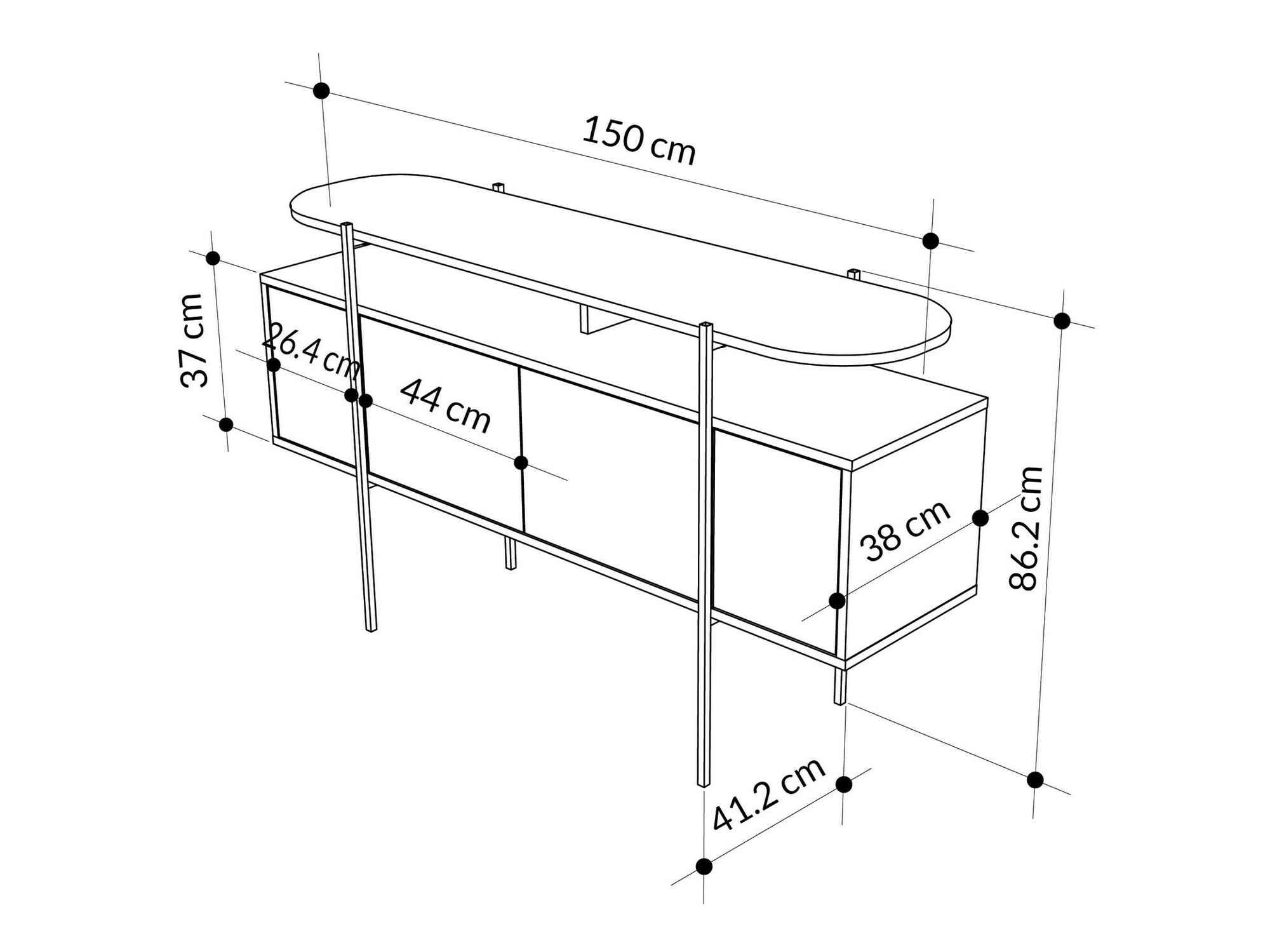 Konzolni stolić Kailua 2452