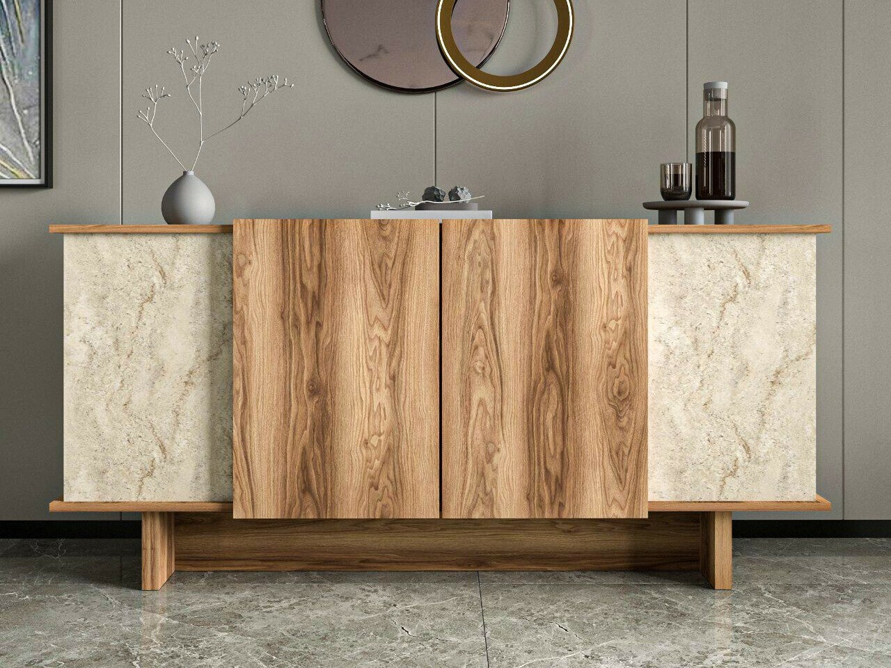 Ormarić Kailua 2453 (Svijetla Travertine + Orah)