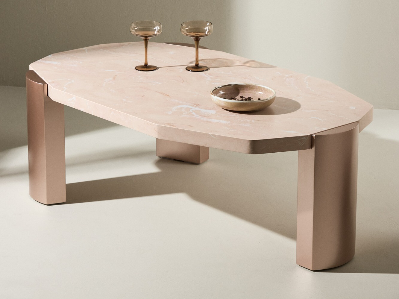 Stolić za kavu Dallas 4792 (Bež + Smeđi mramor)