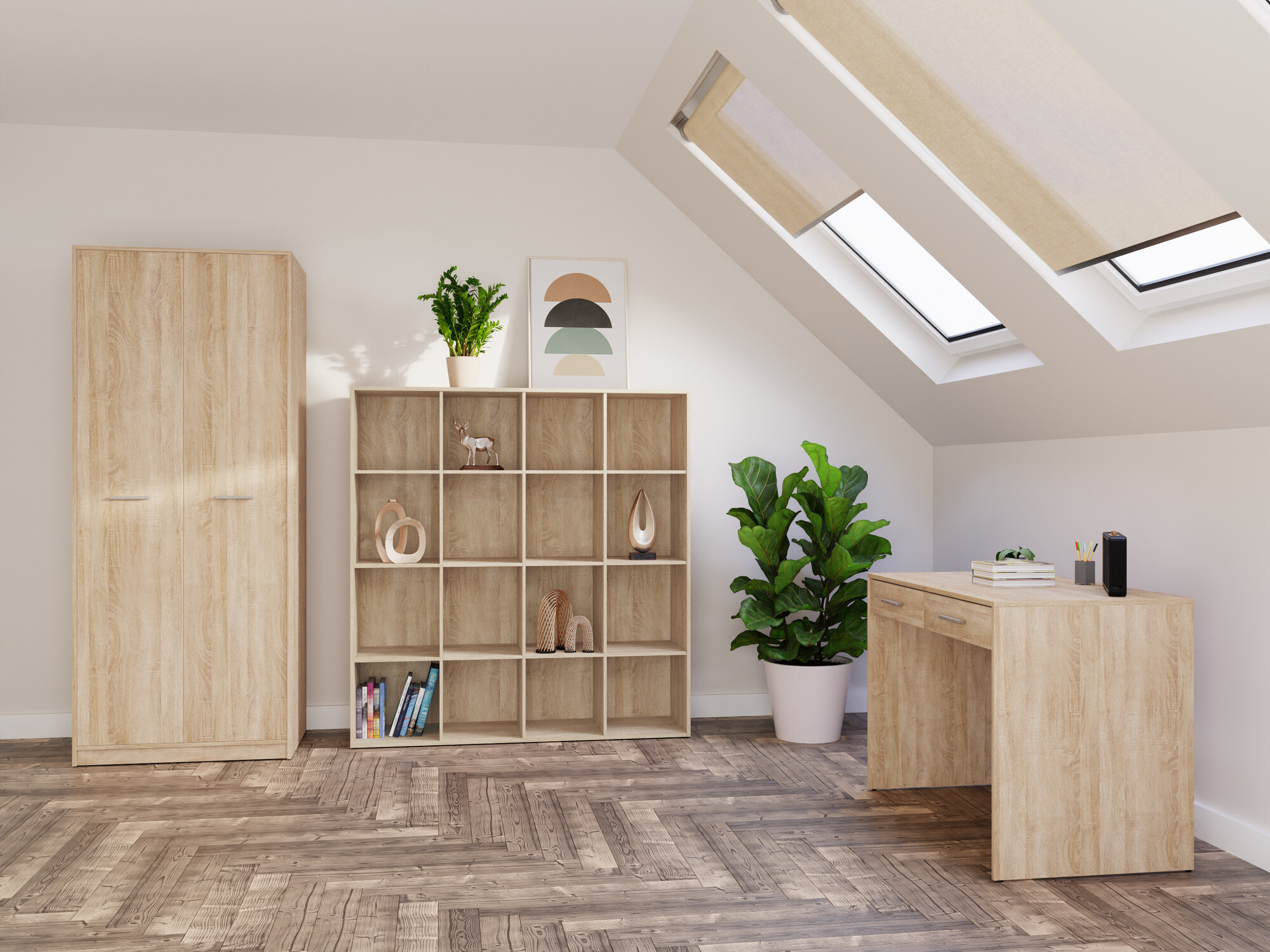 Set za kućni ured Novsore 166 (Sonoma hrast)